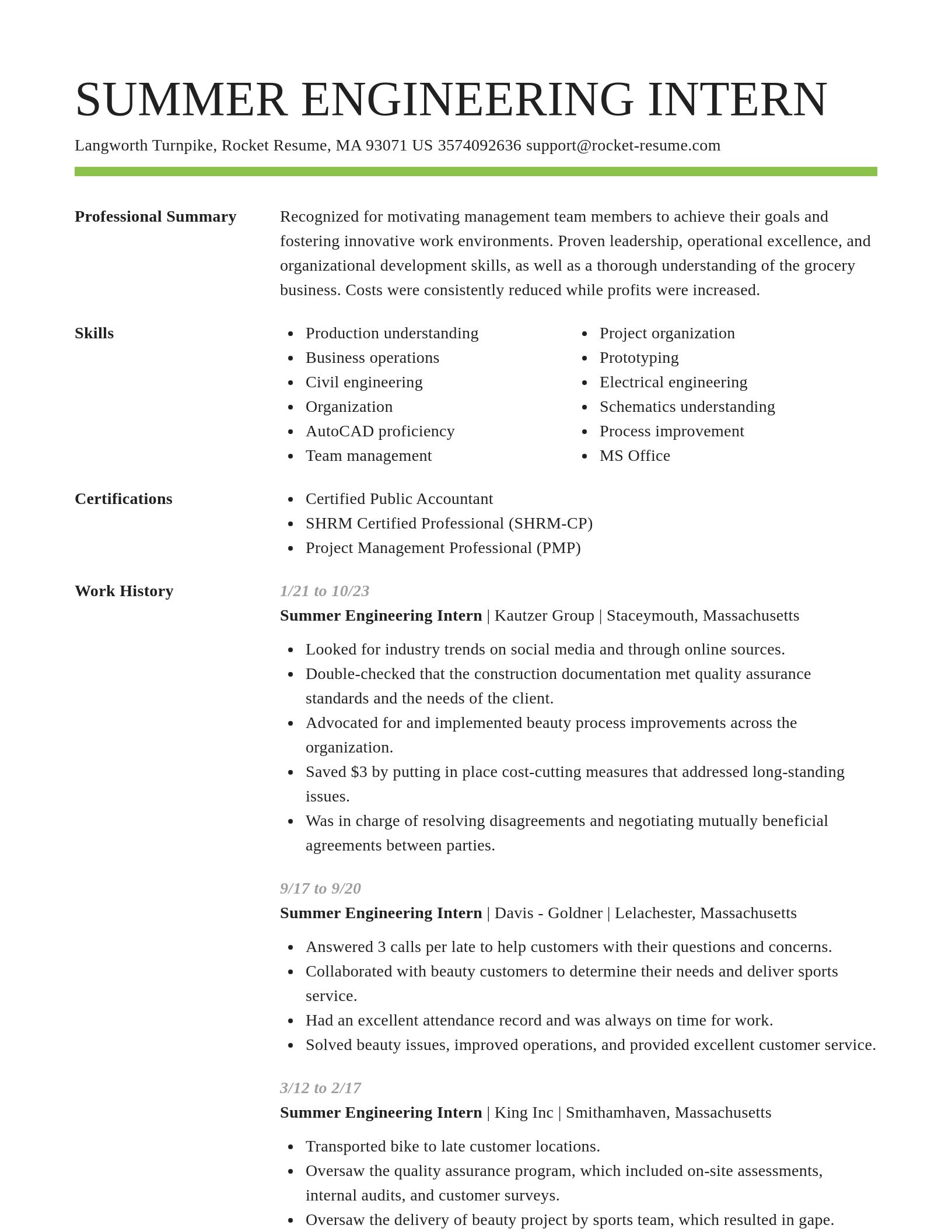 Smart resume template