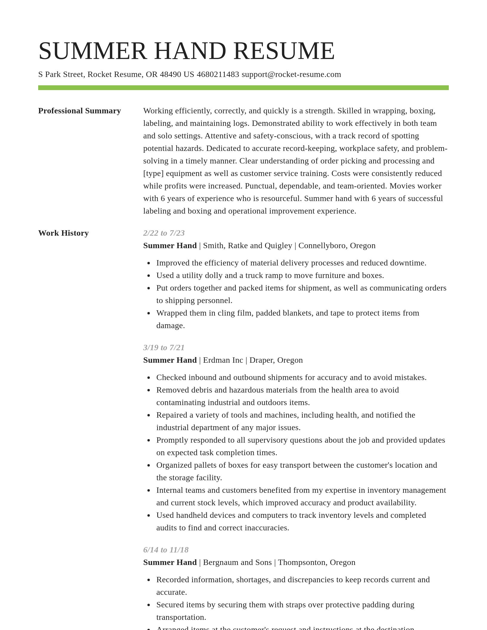 Smart resume template