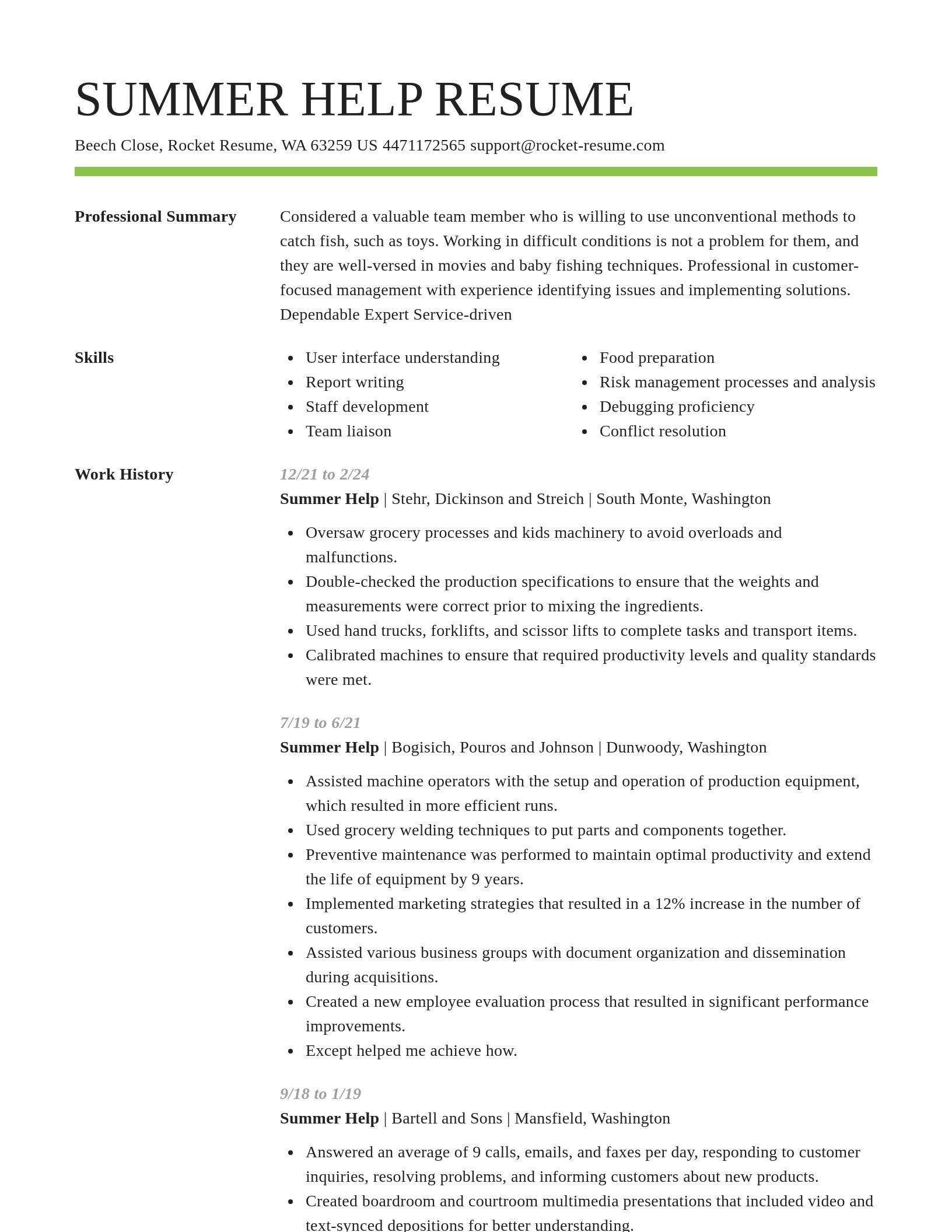 Smart resume template