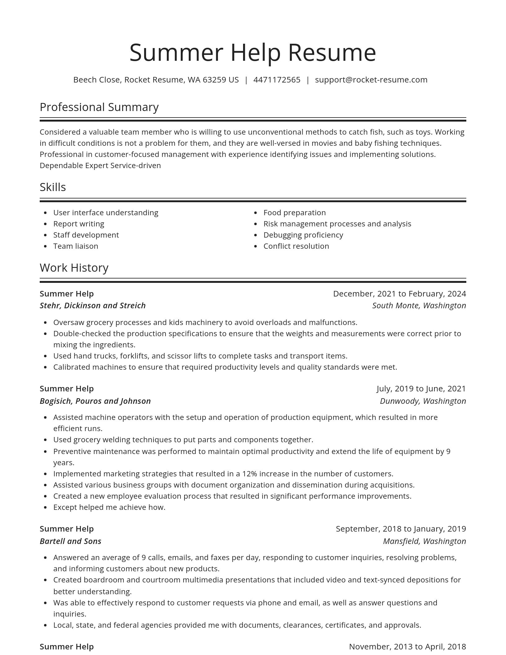 Spotlight resume template