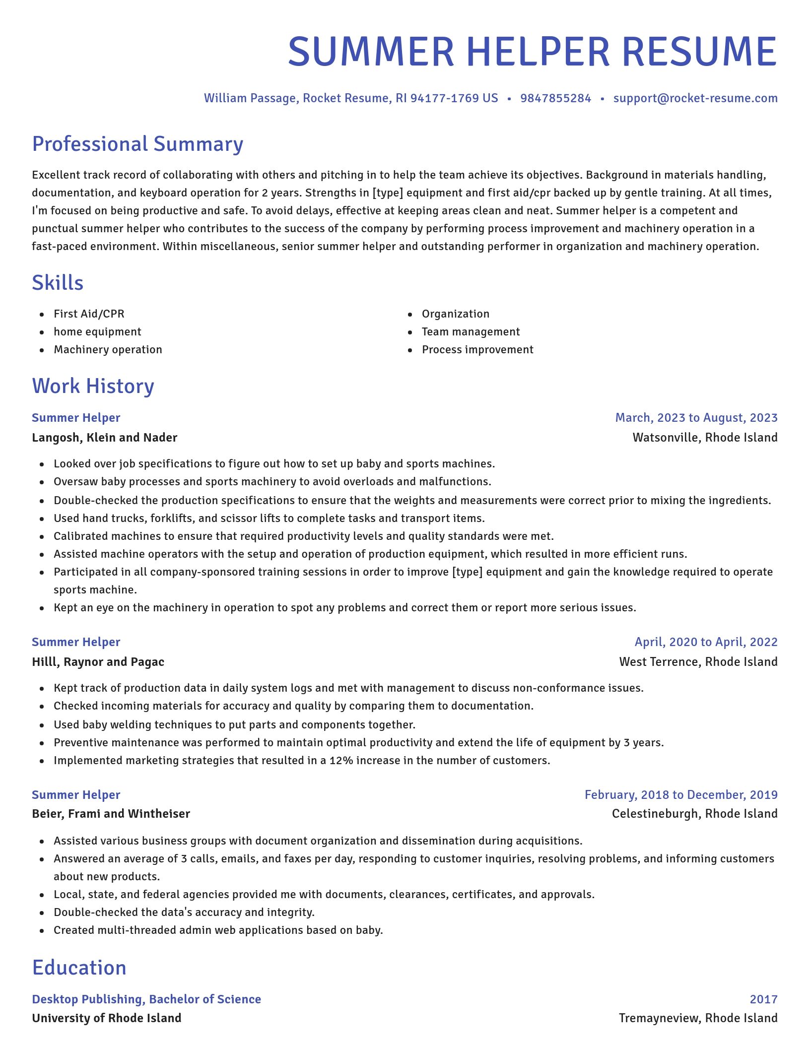 Novel resume template