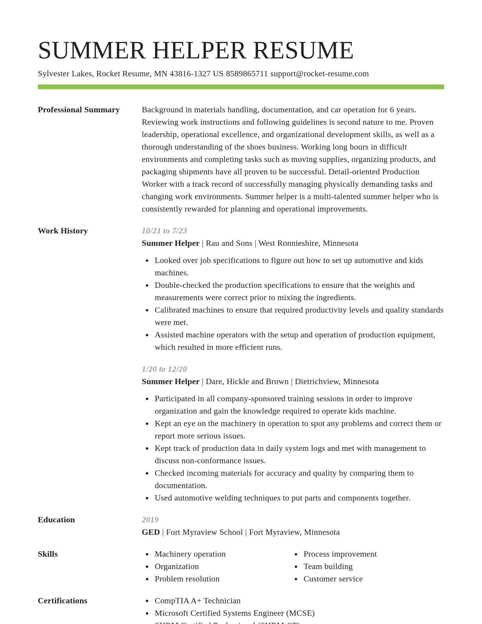 Smart resume template