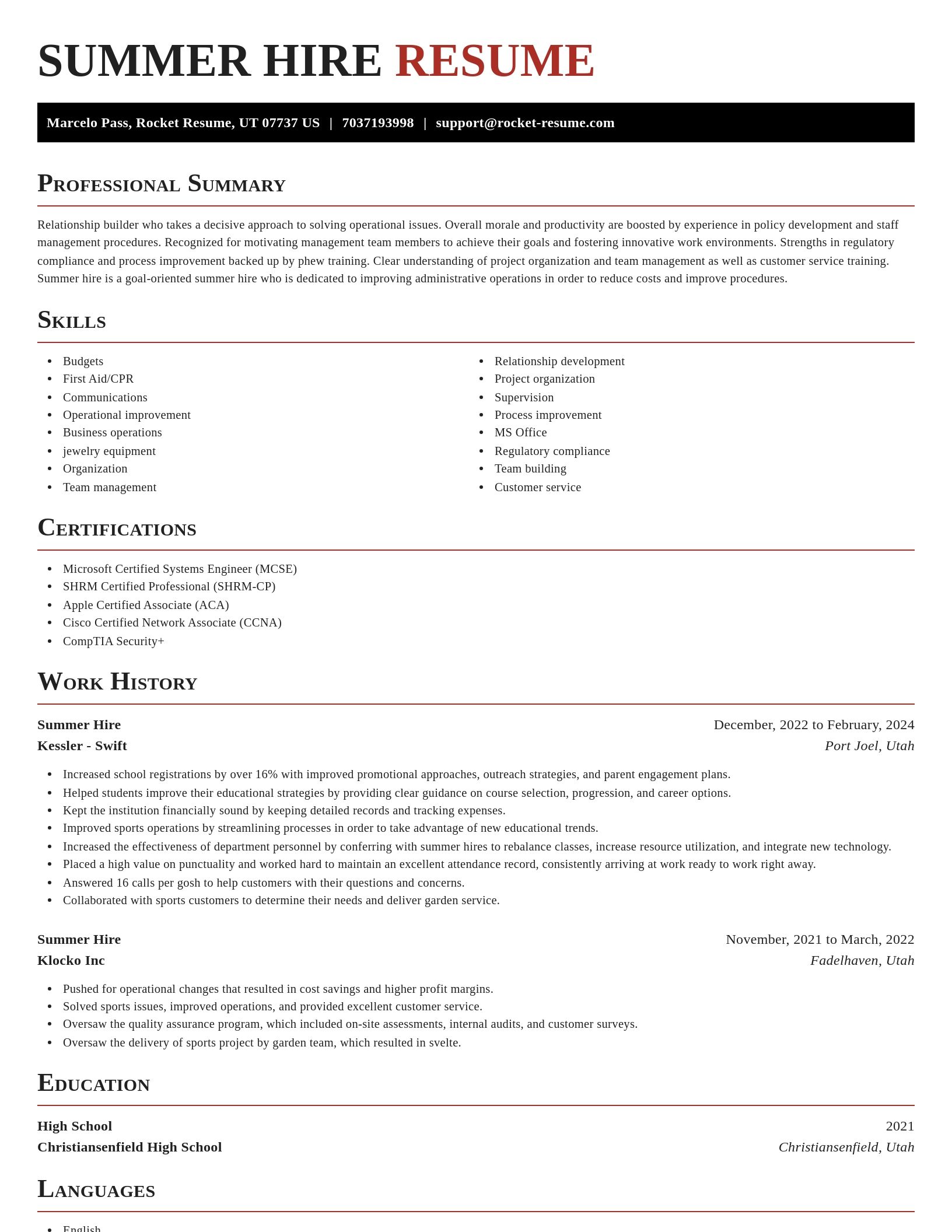 Exquisite resume template