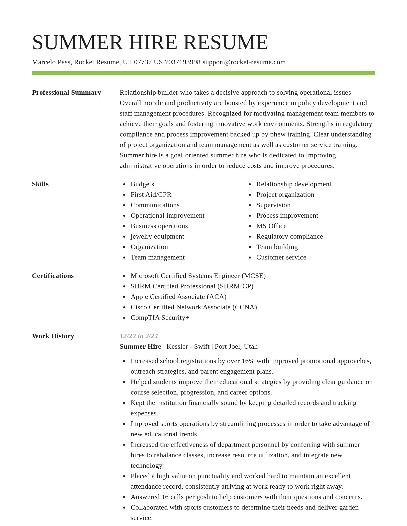 Smart resume template