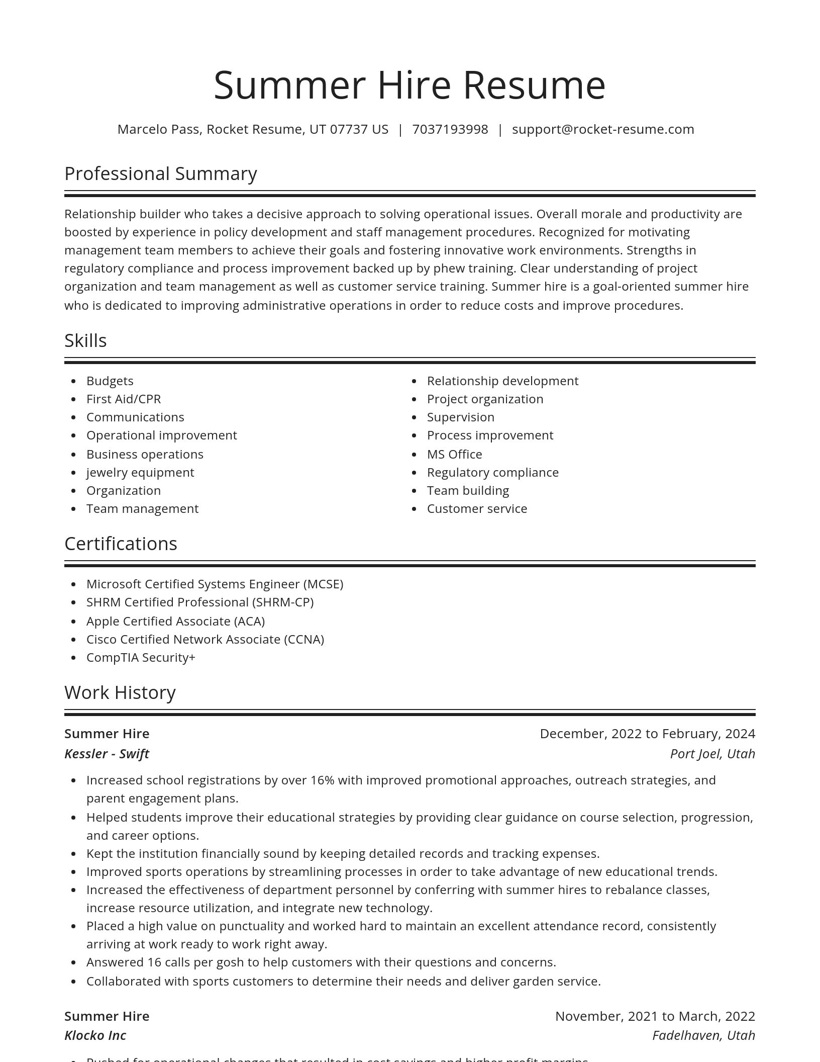 Spotlight resume template