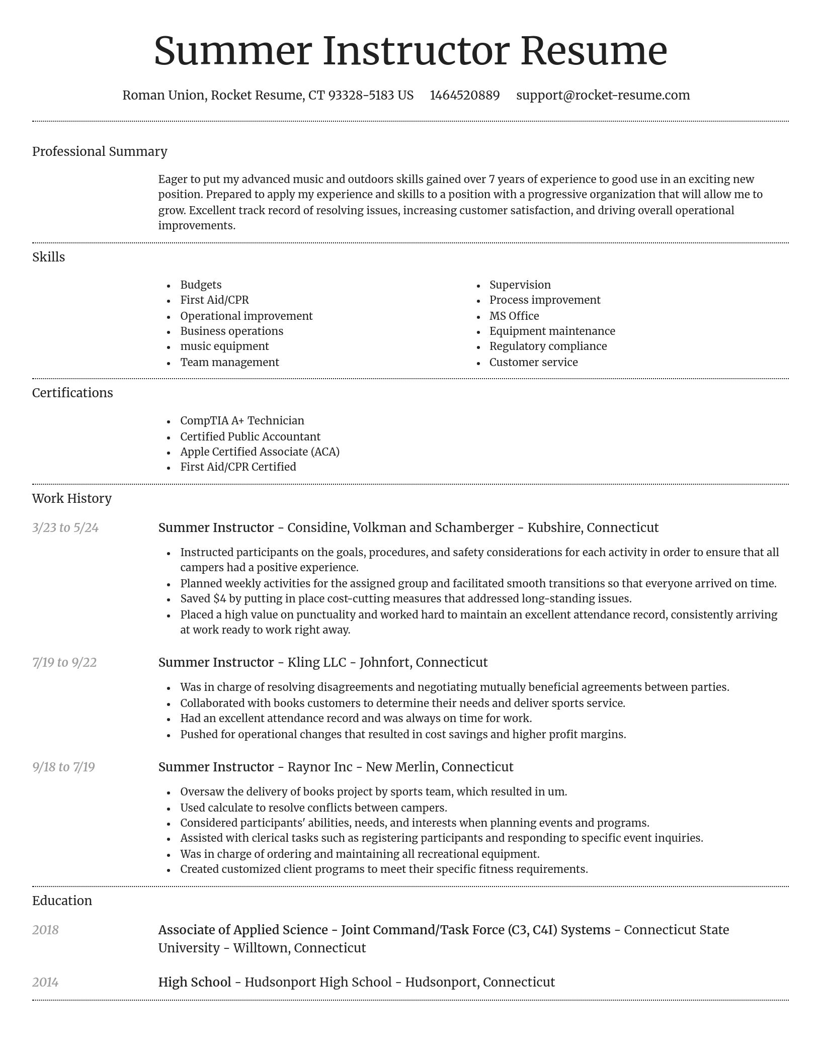 Dignified resume template