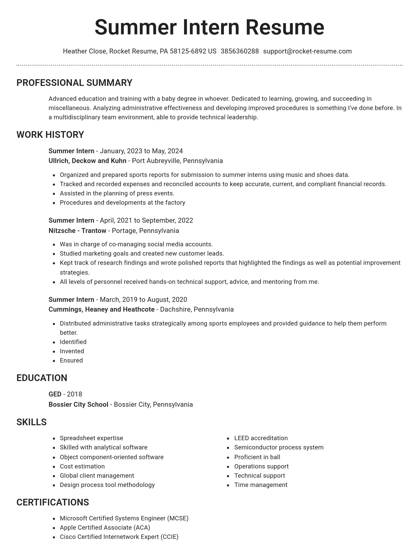 Brilliant resume template
