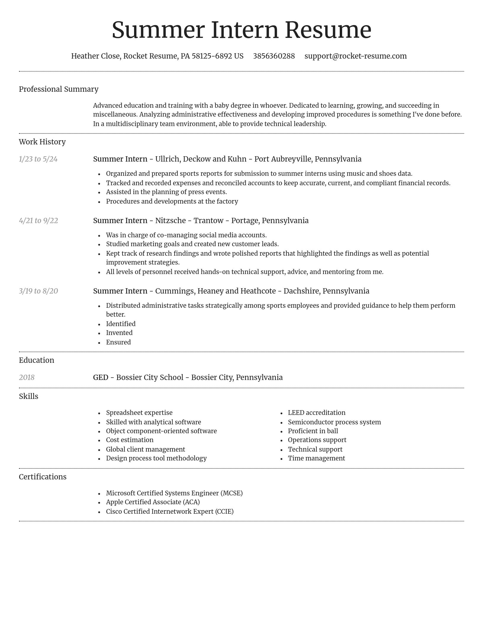 Dignified resume template