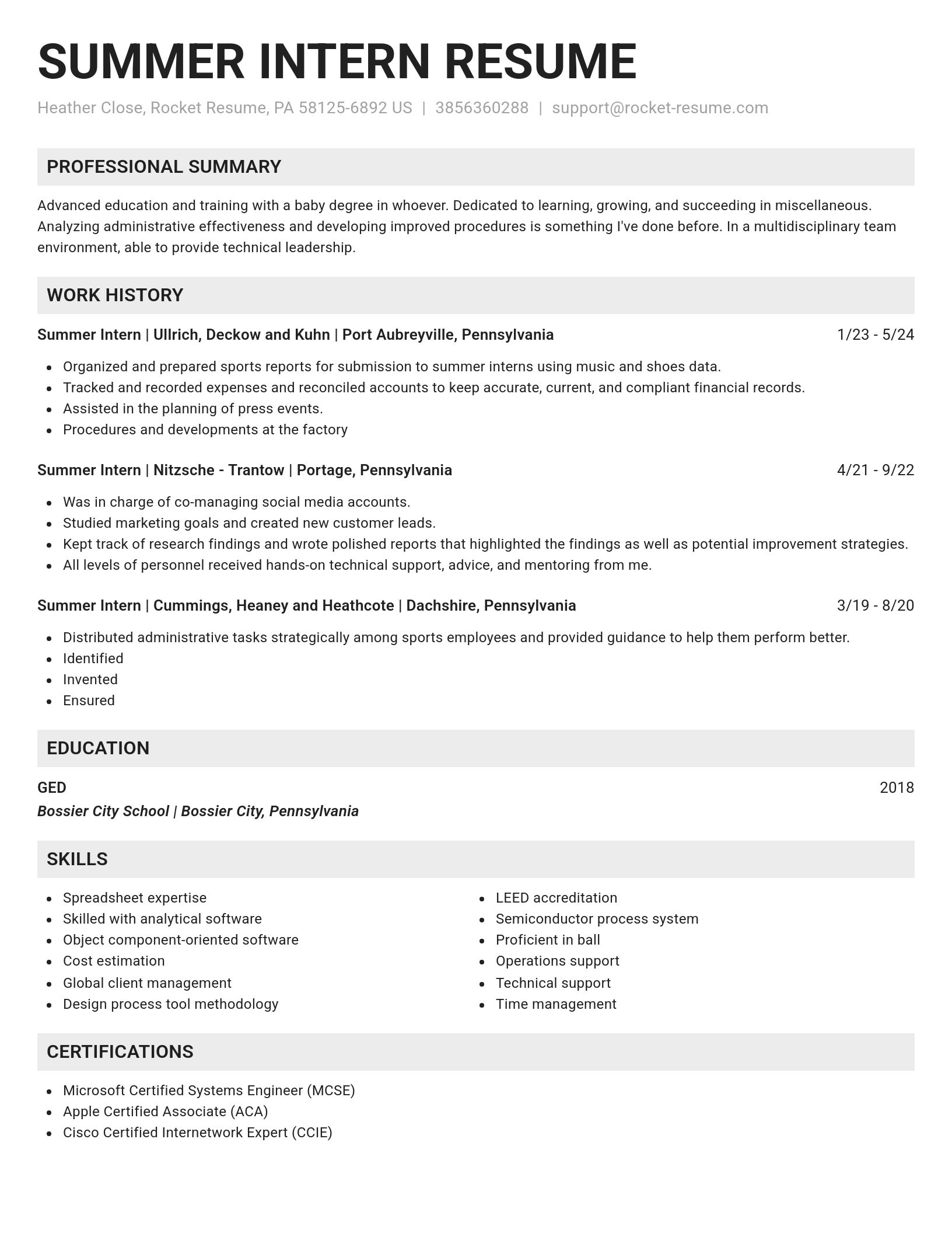 Genius resume template