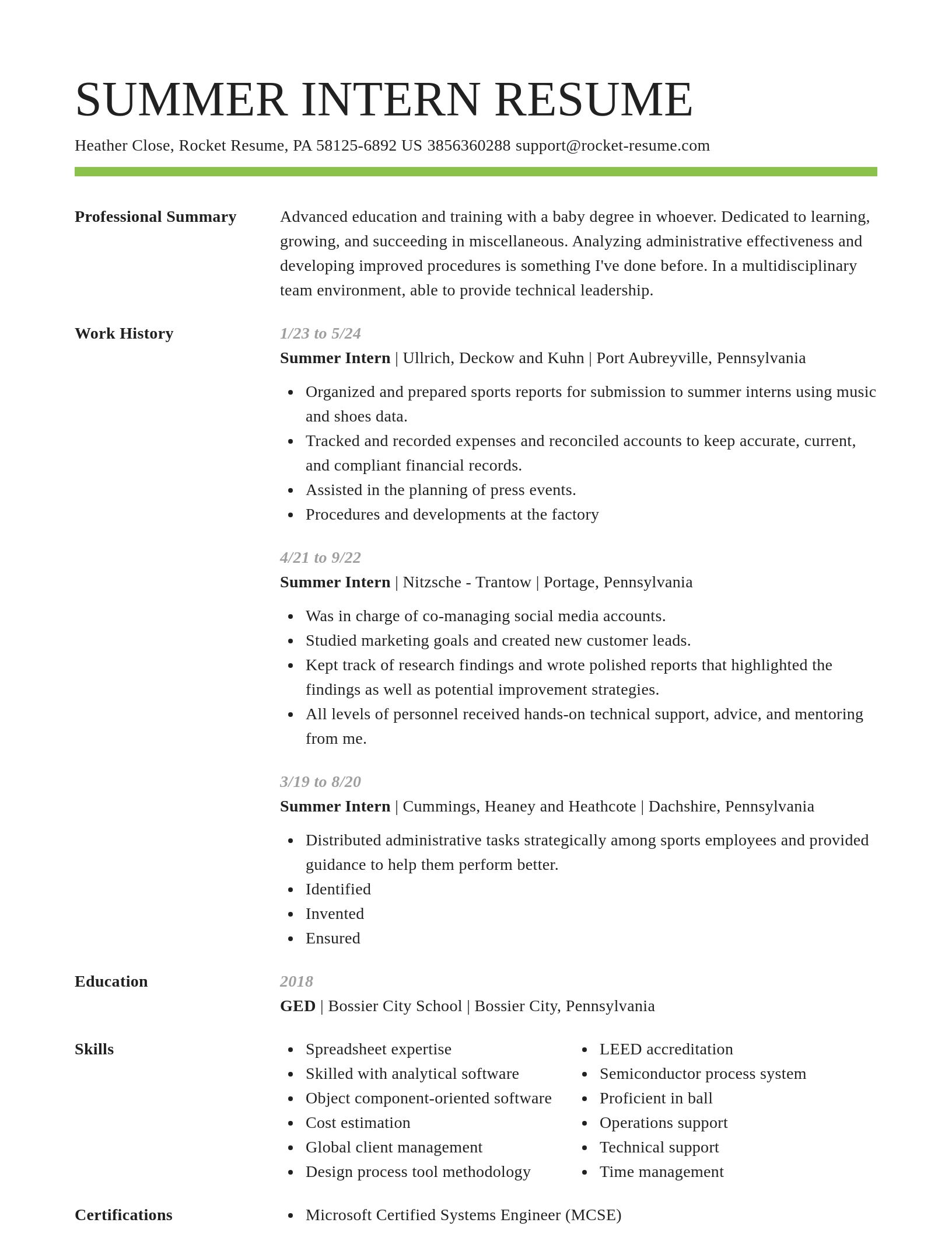 Smart resume template