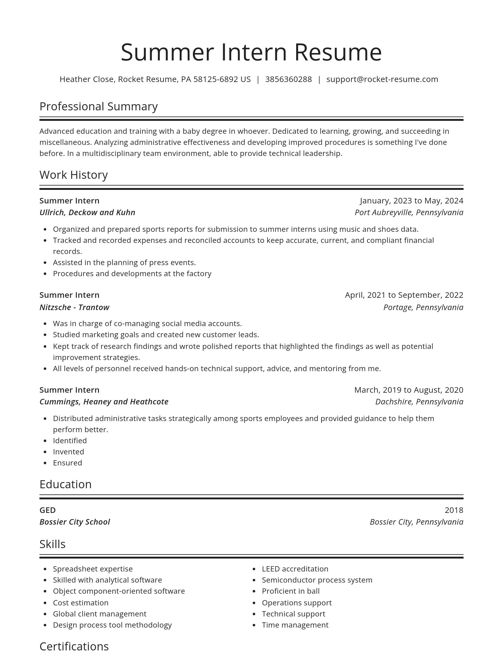Spotlight resume template