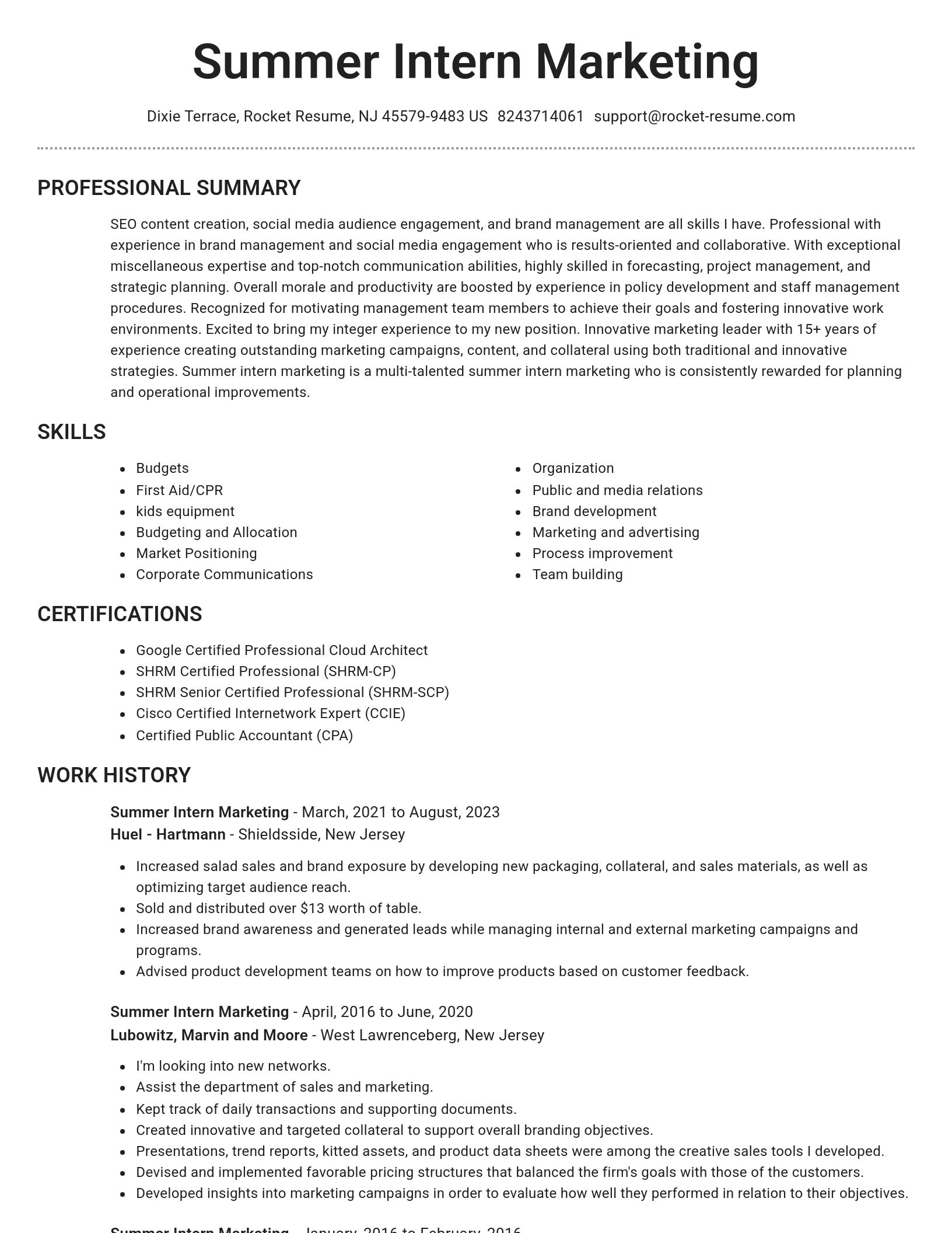 Brilliant resume template