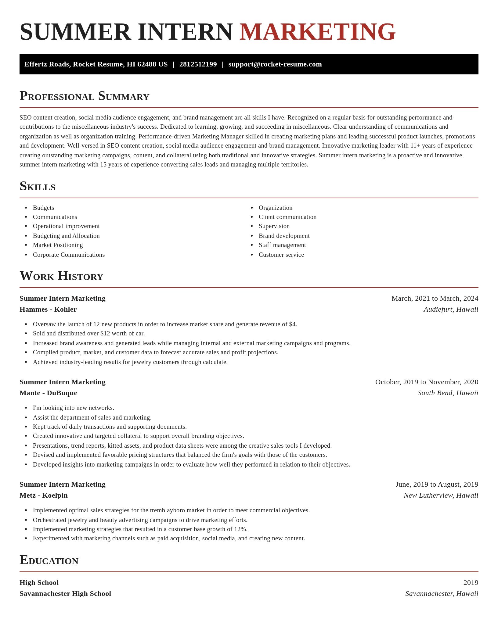 Exquisite resume template