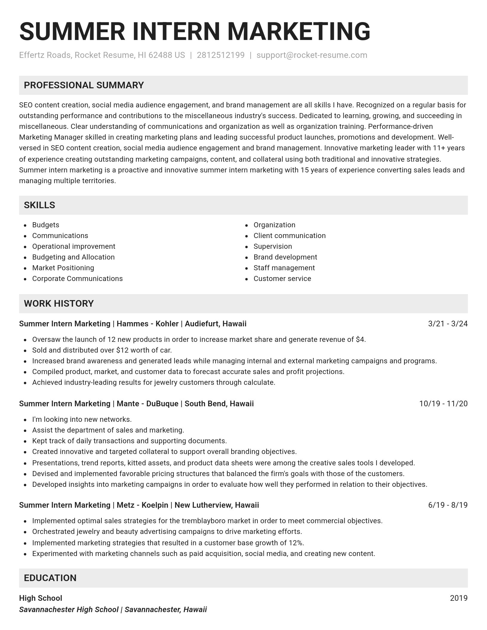 Genius resume template