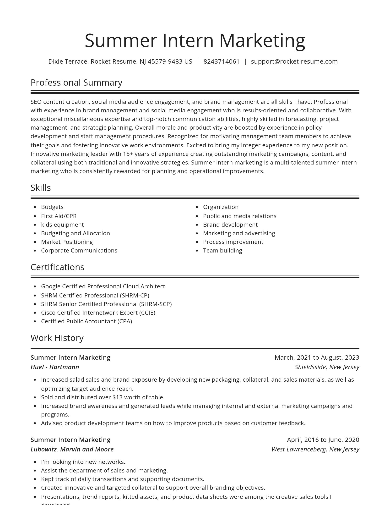 Spotlight resume template