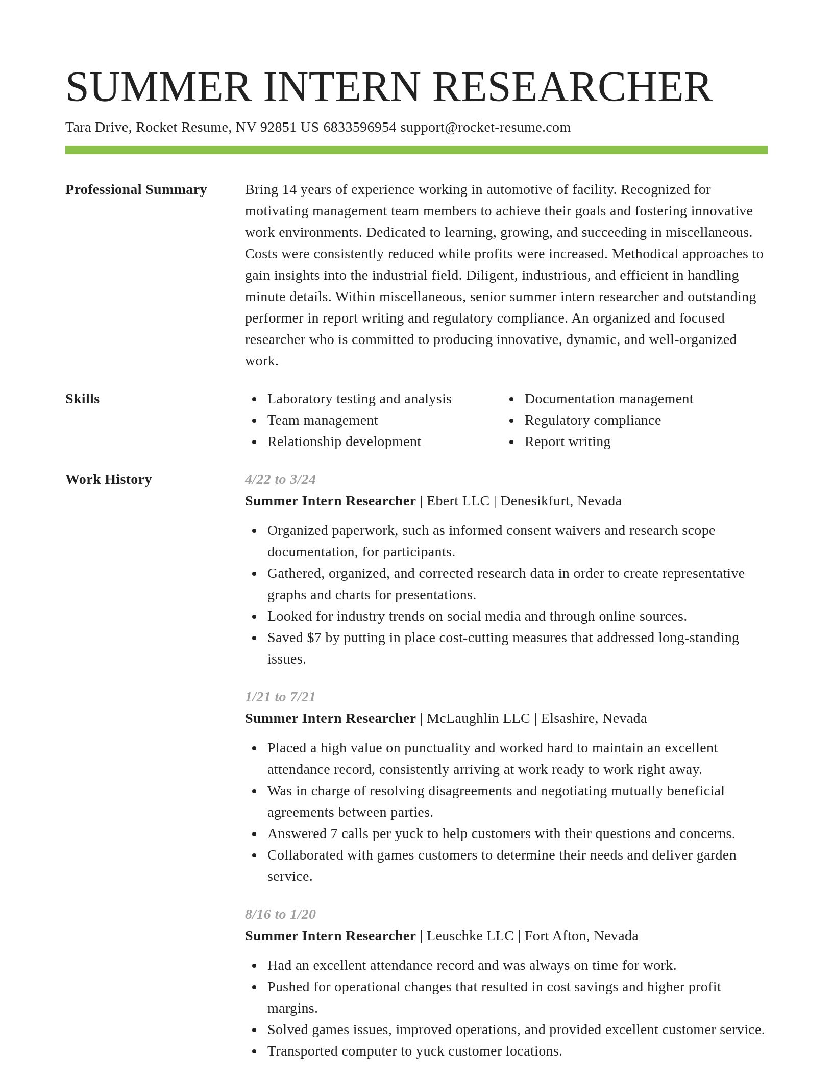 Smart resume template