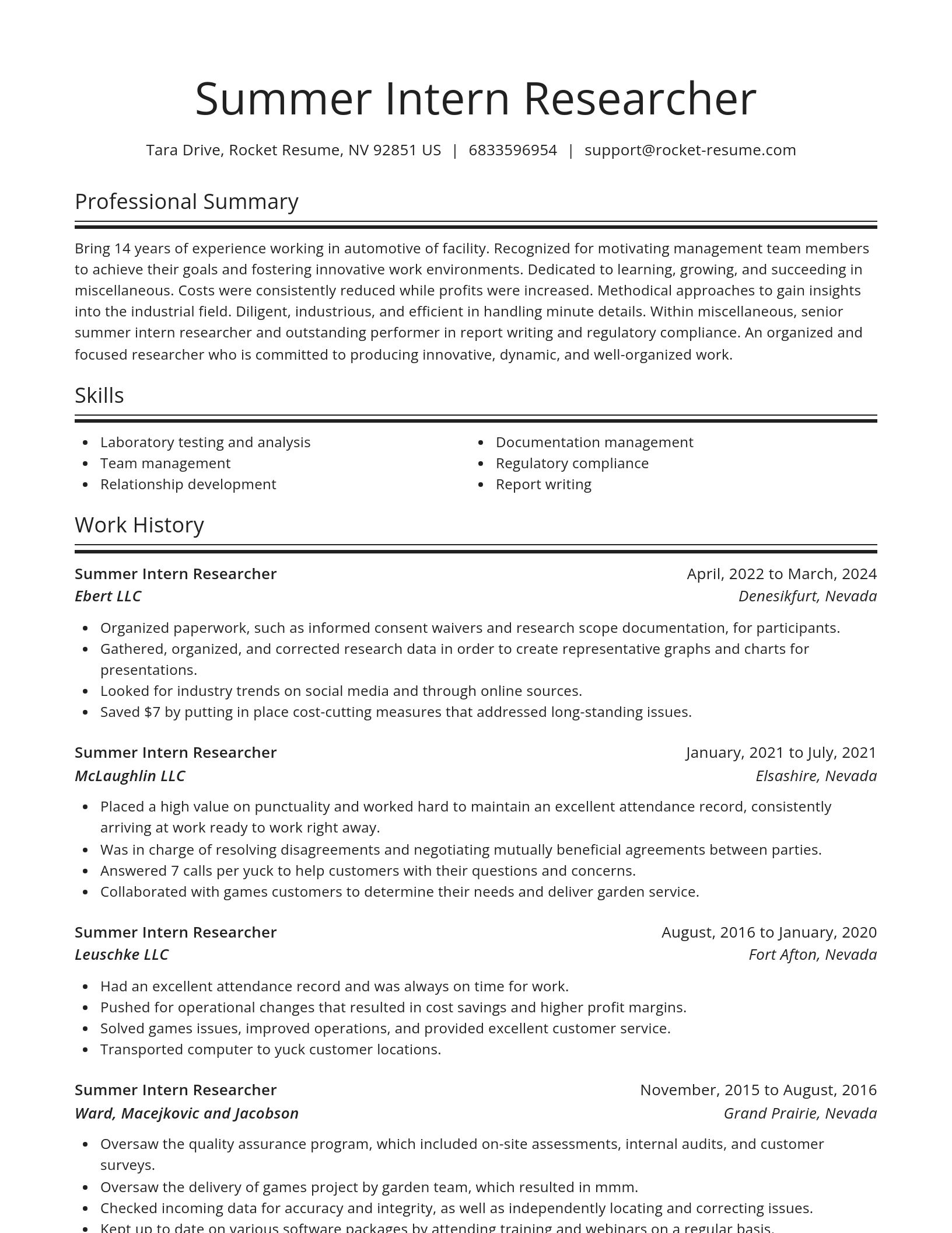 Spotlight resume template