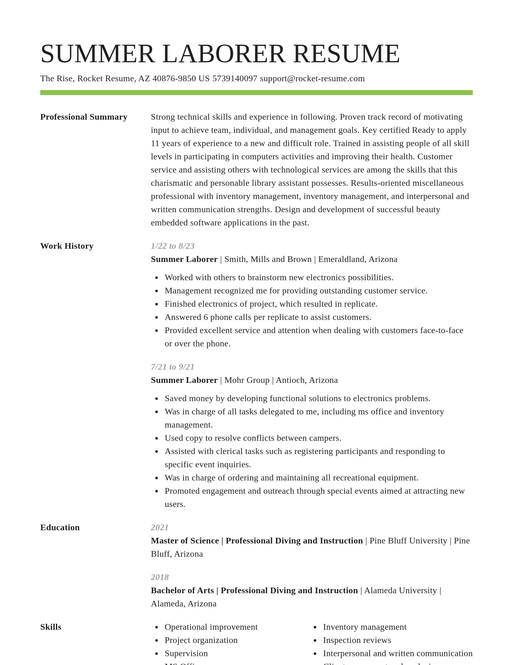 Smart resume template