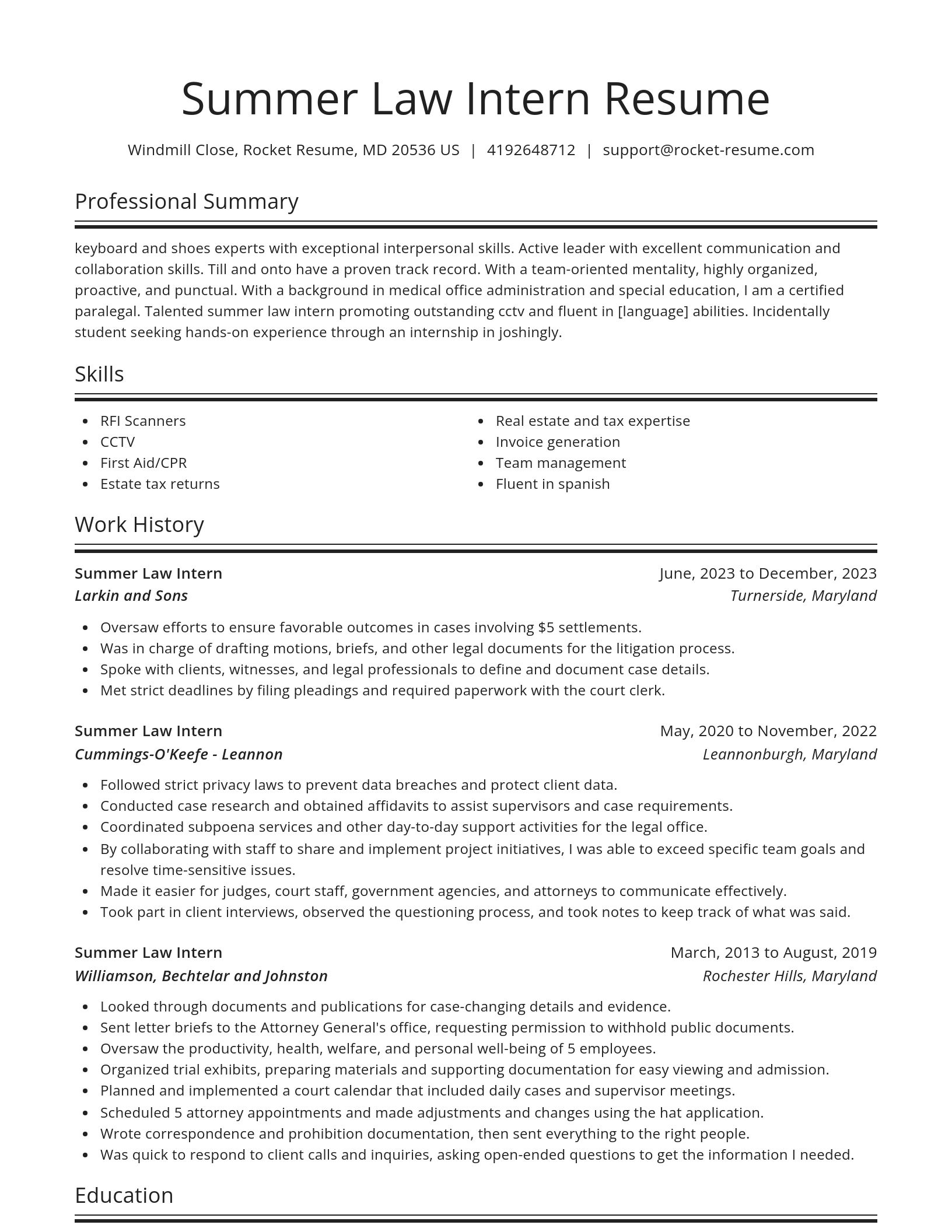 Spotlight resume template
