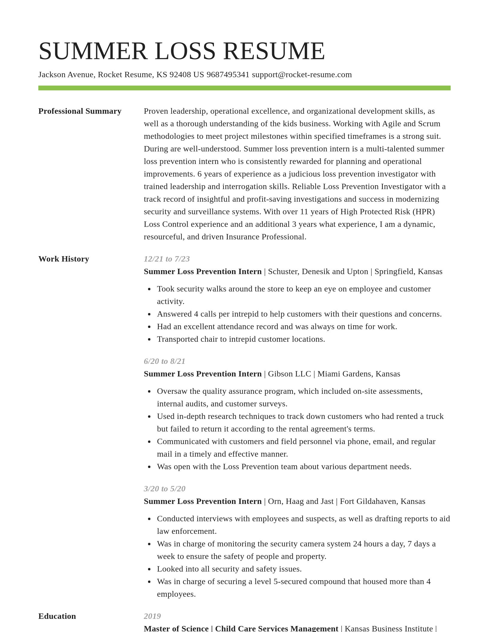 Smart resume template