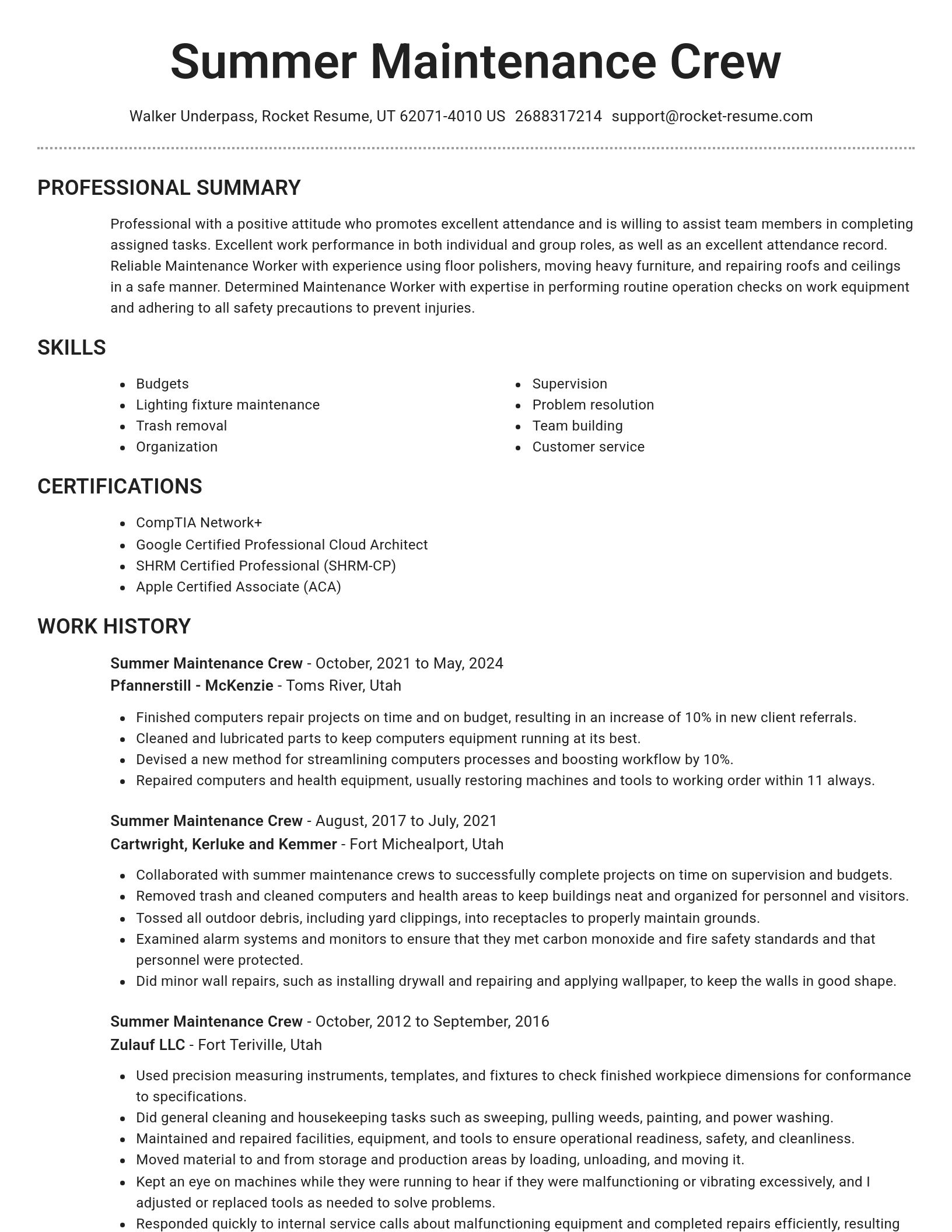 Brilliant resume template