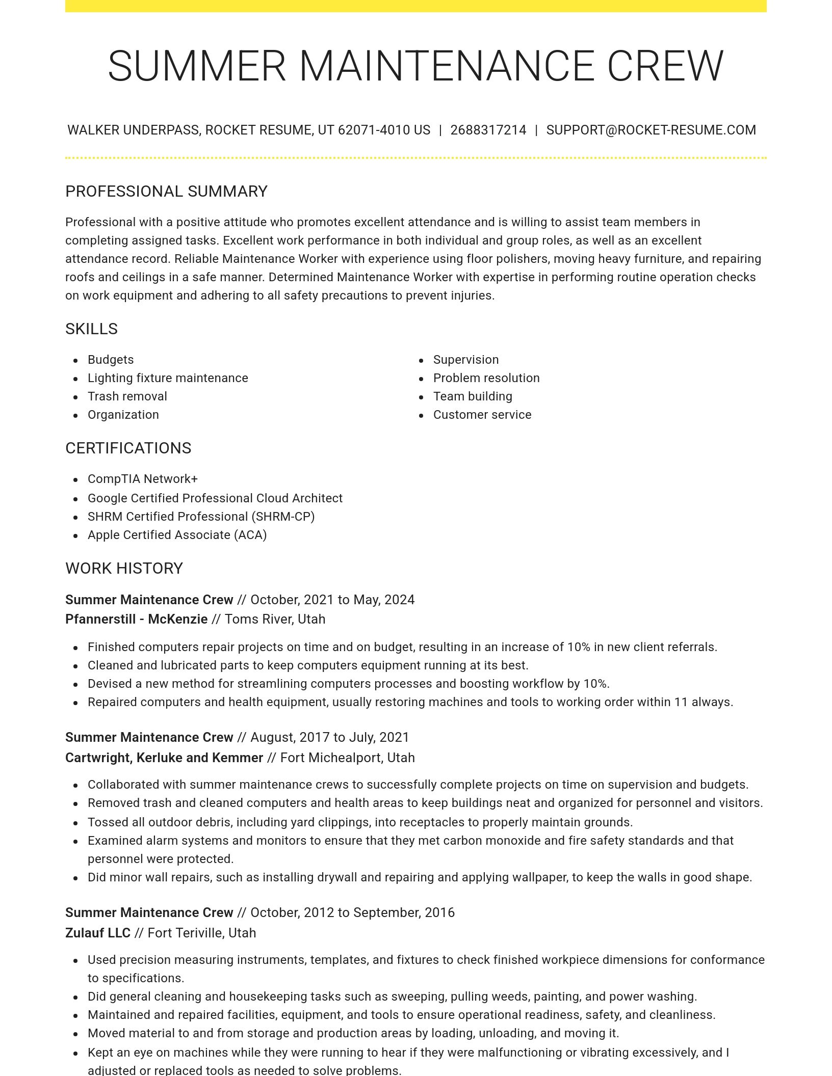 Grand resume template