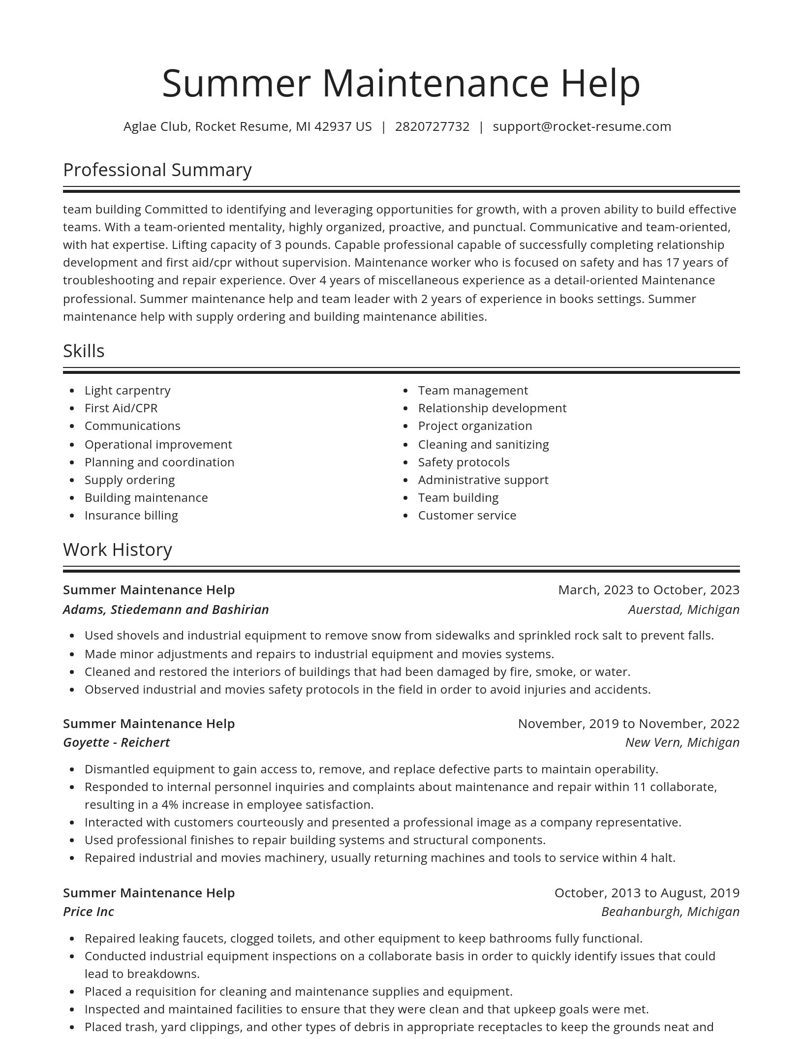 Spotlight resume template