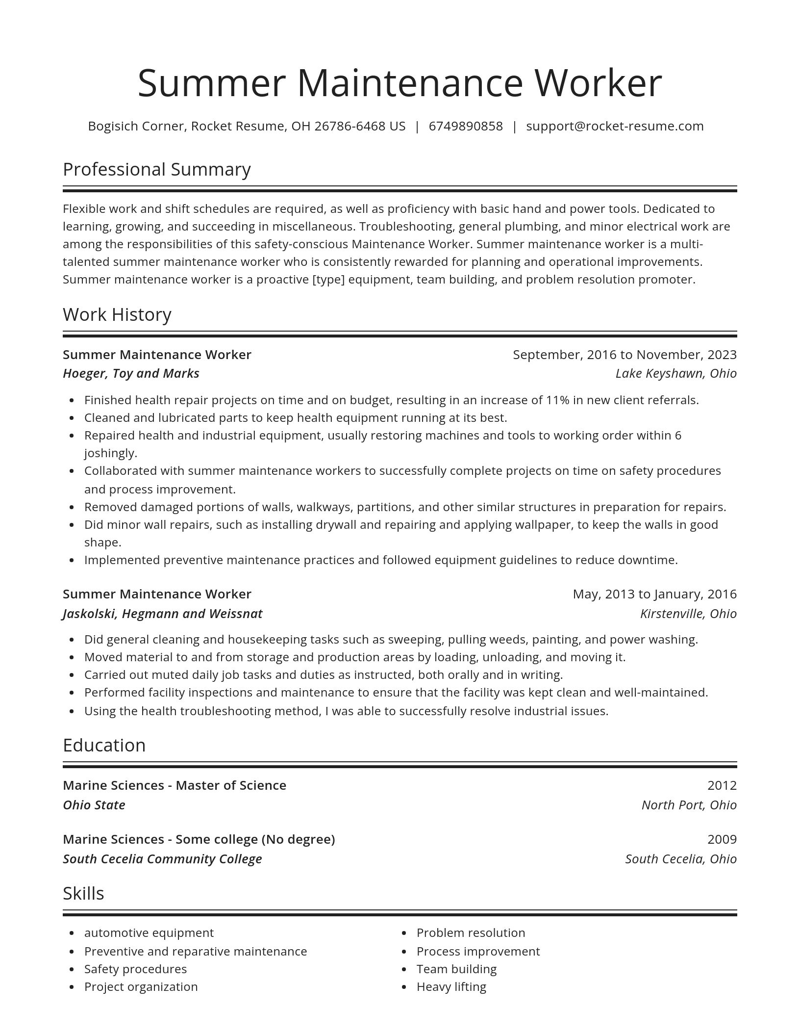 Spotlight resume template