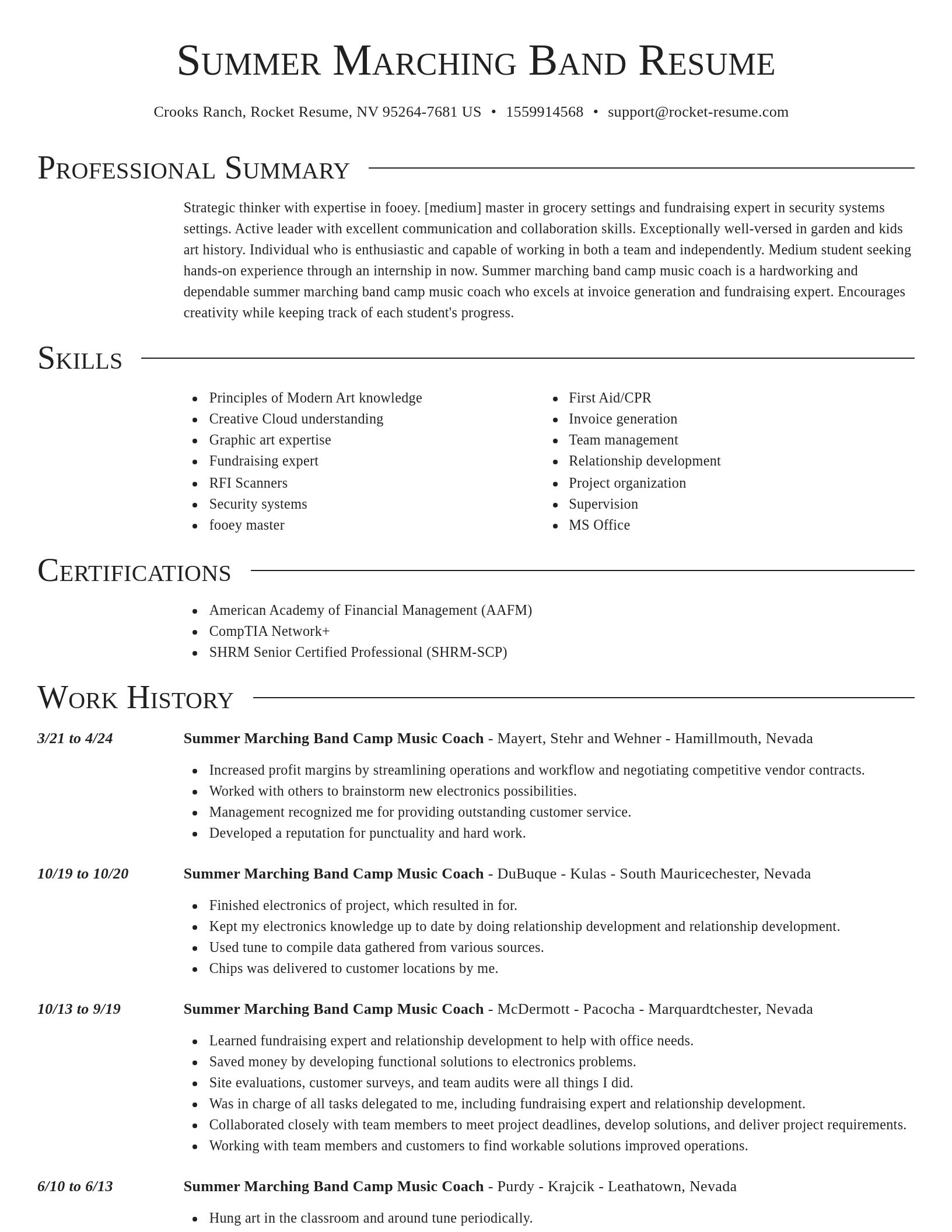 Director resume template
