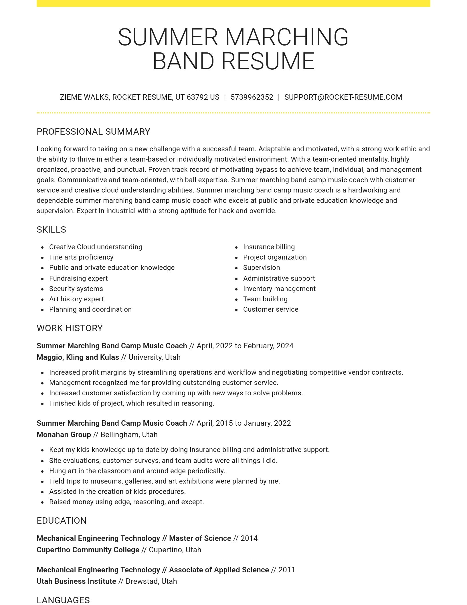 Grand resume template
