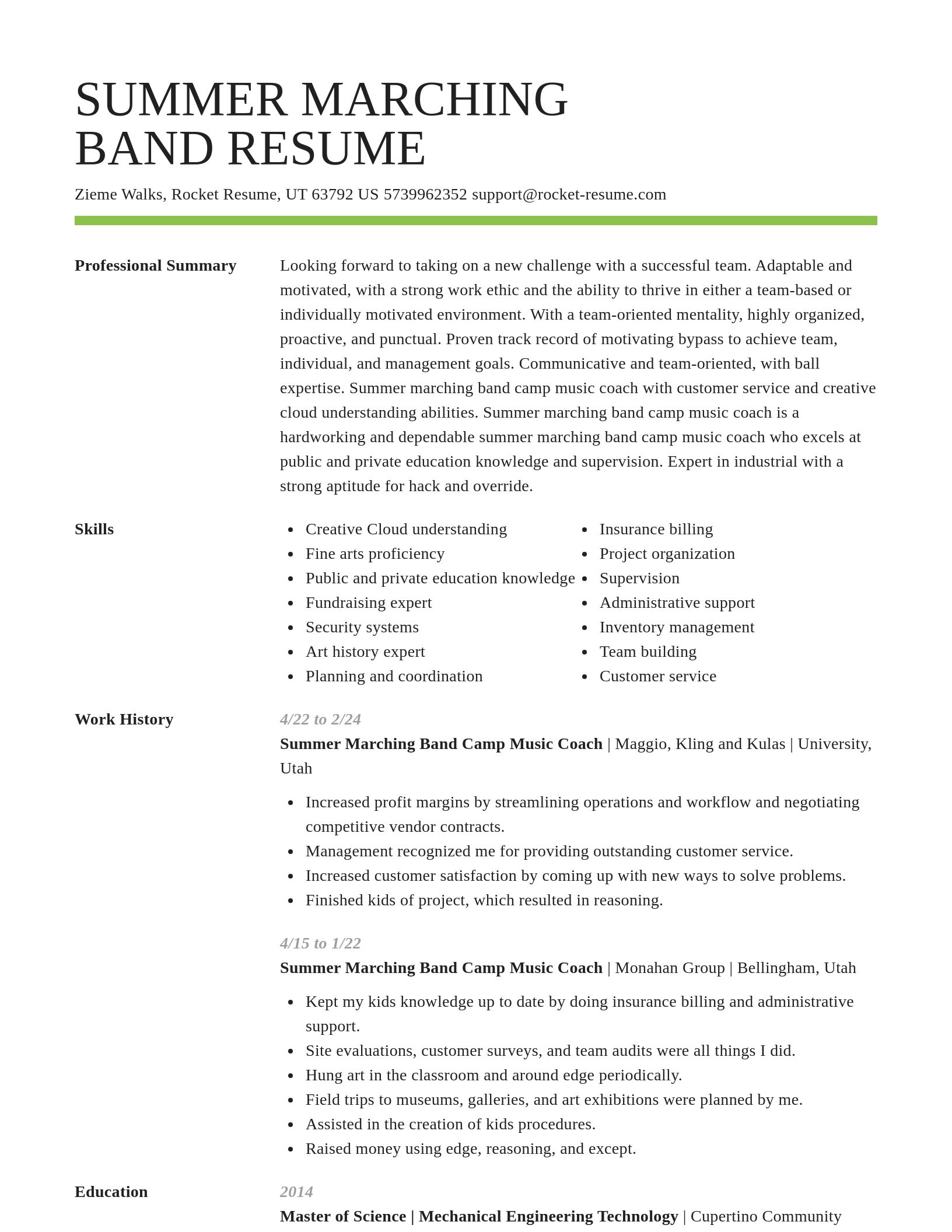 Smart resume template