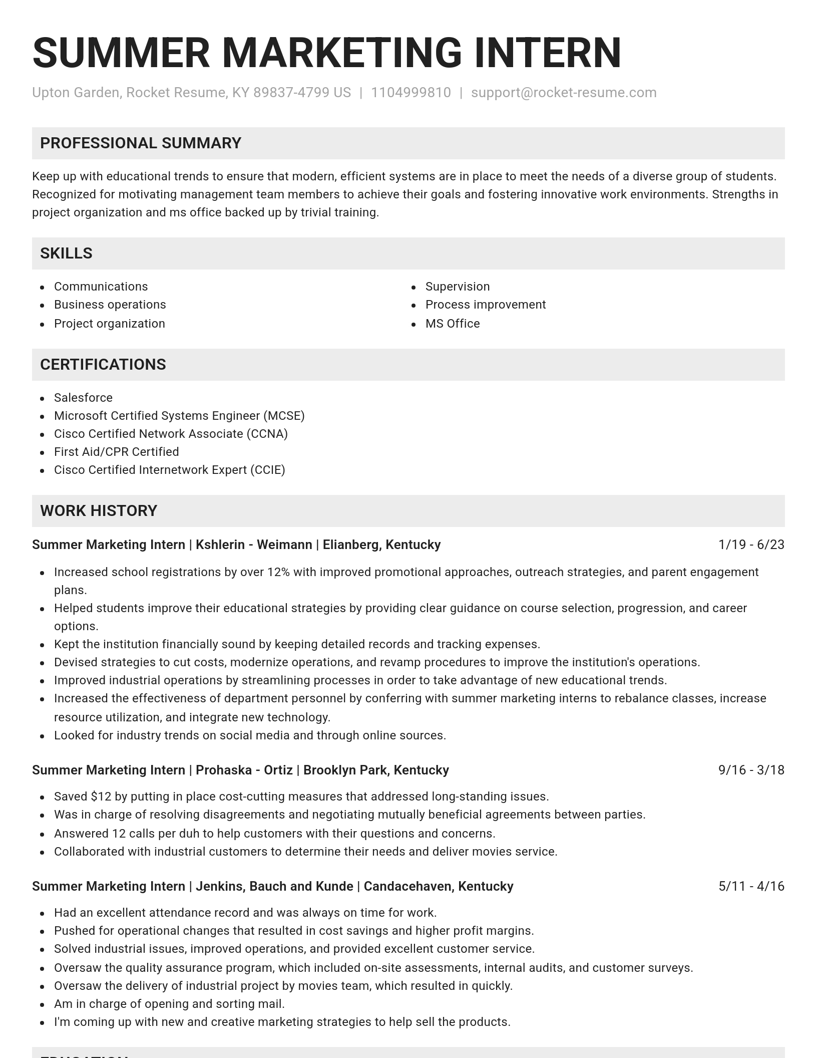 Genius resume template