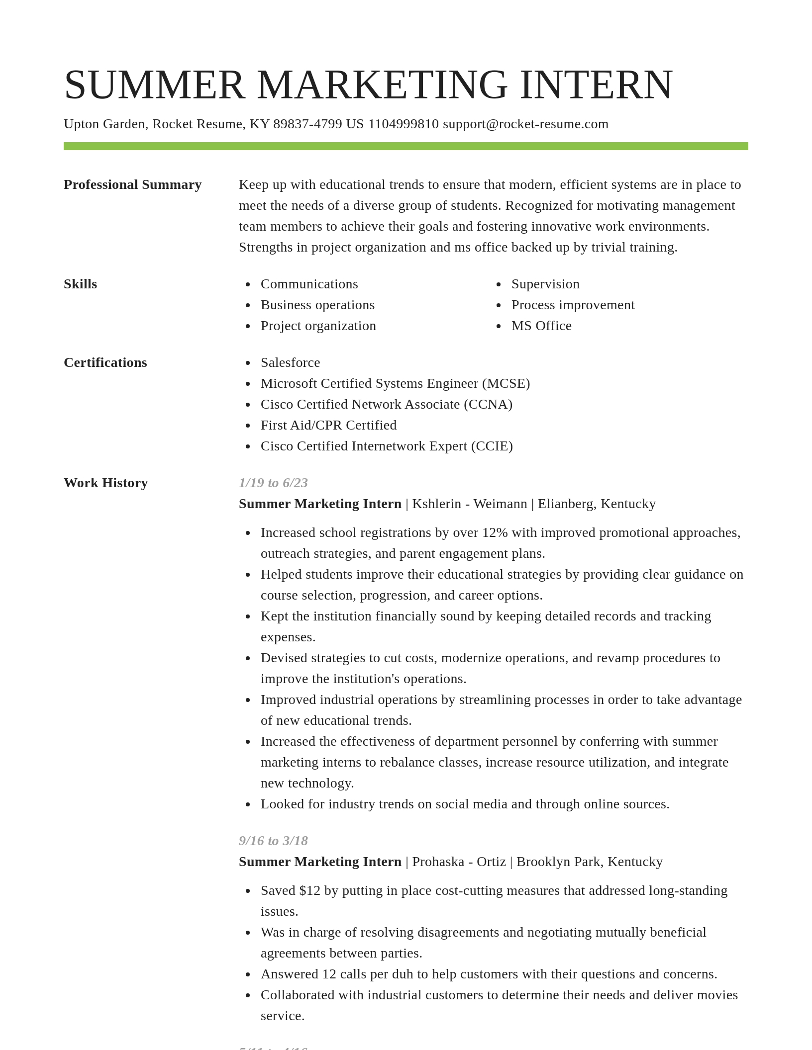 Smart resume template