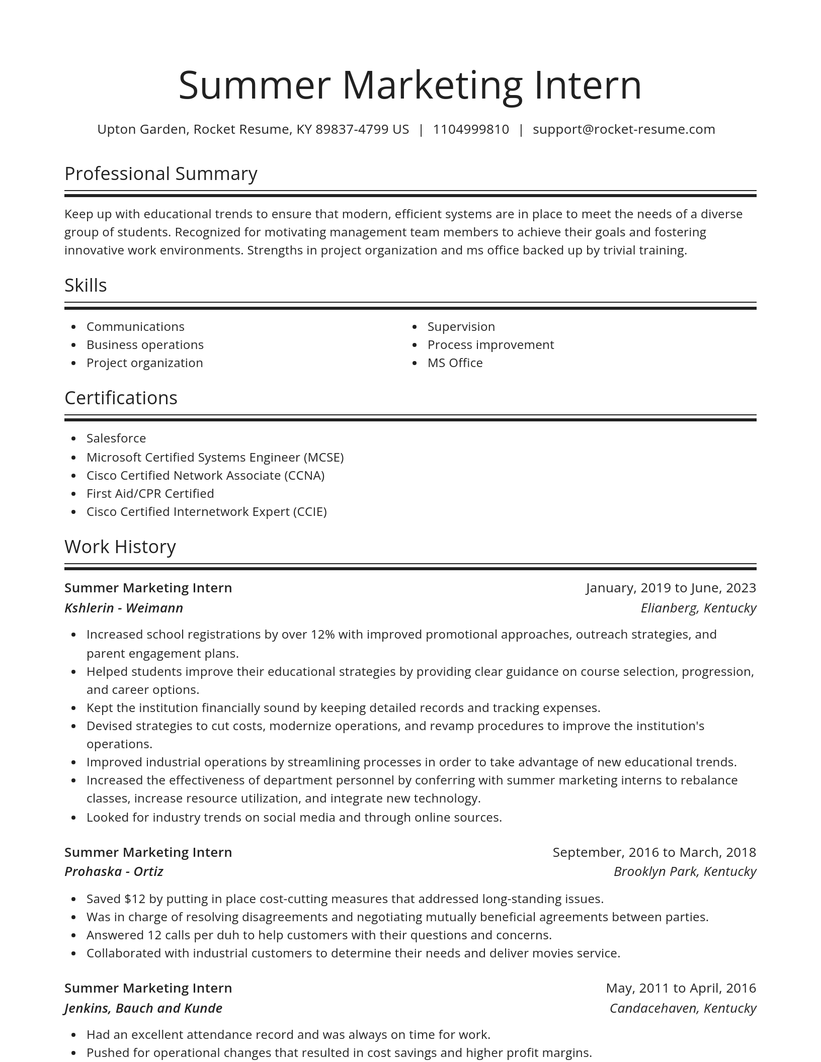 Spotlight resume template