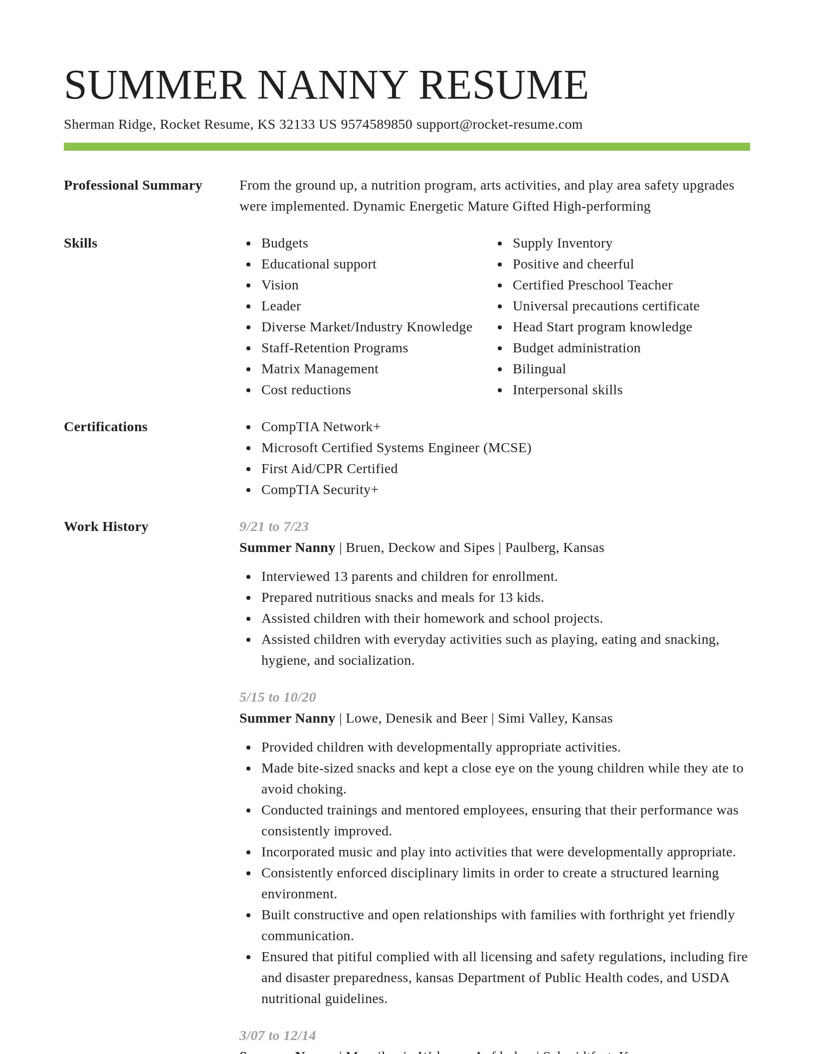 Smart resume template
