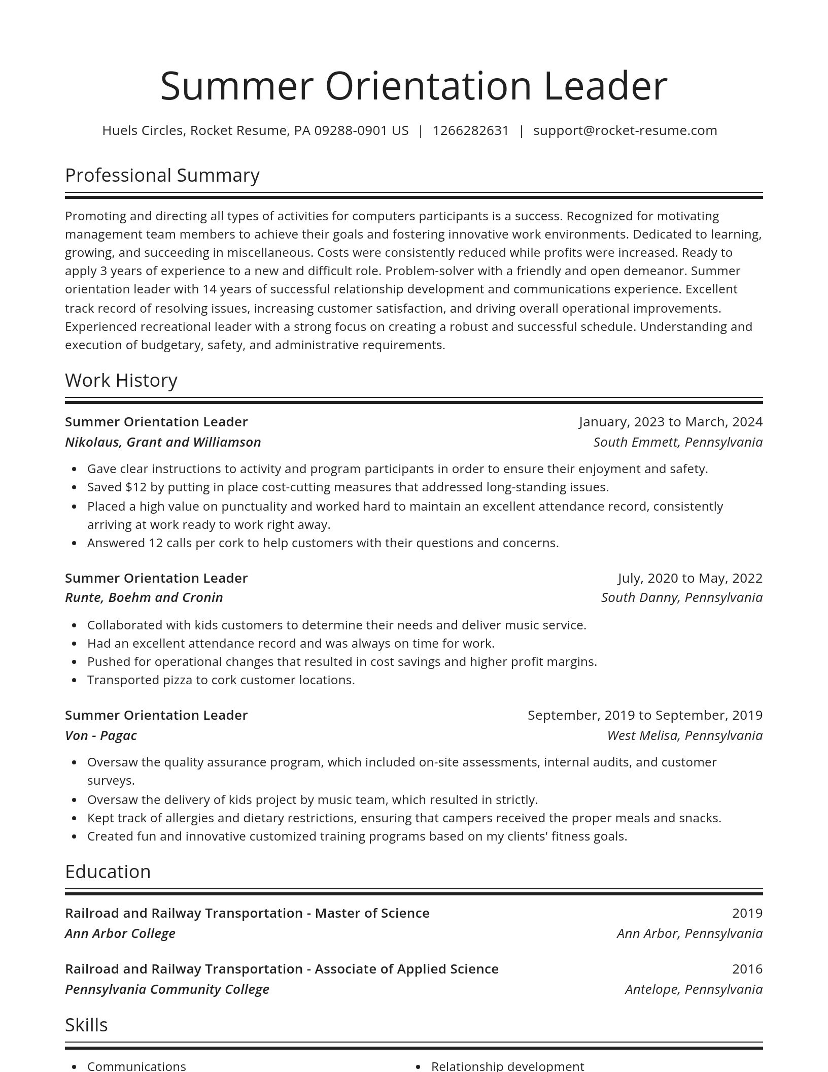 Spotlight resume template