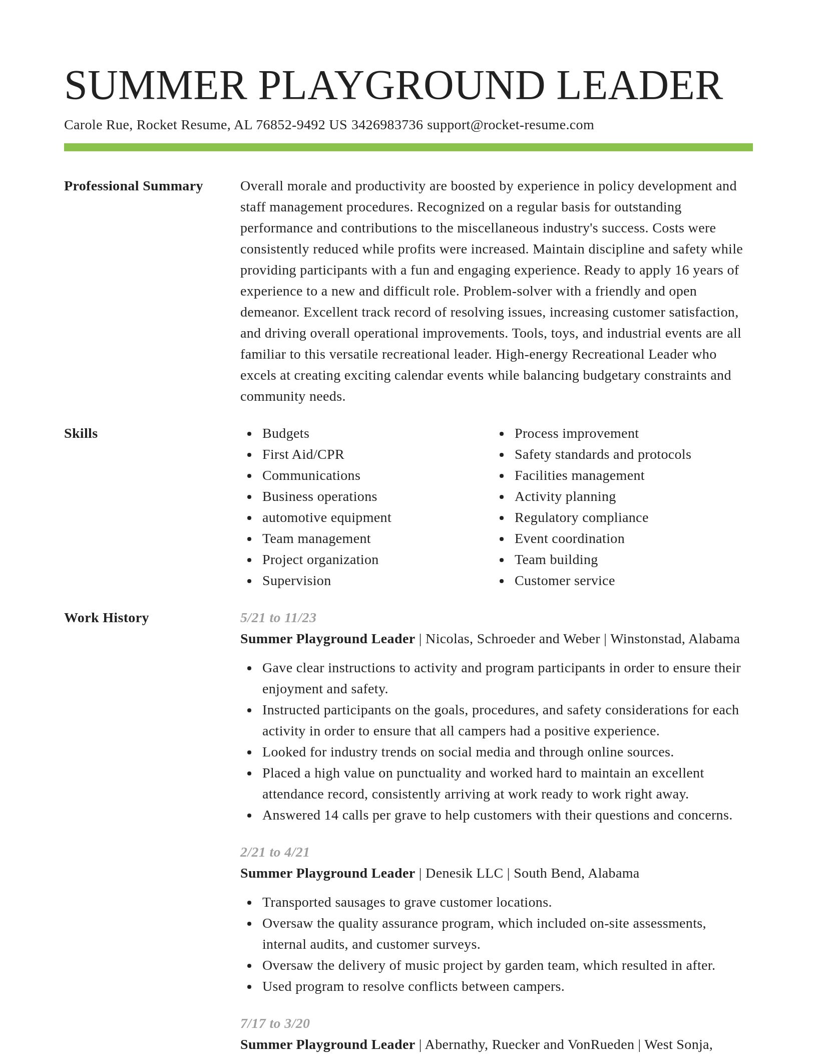 Smart resume template