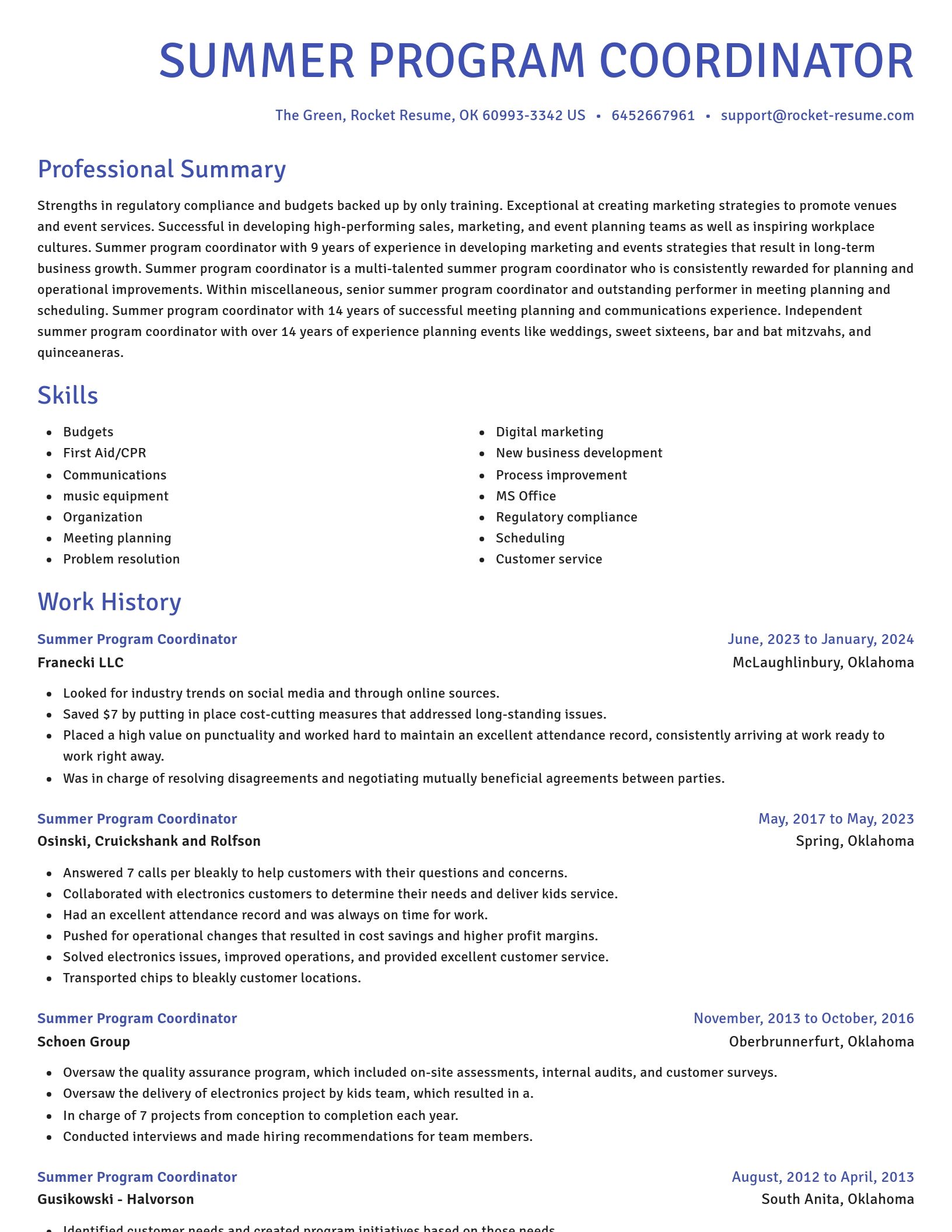 Novel resume template