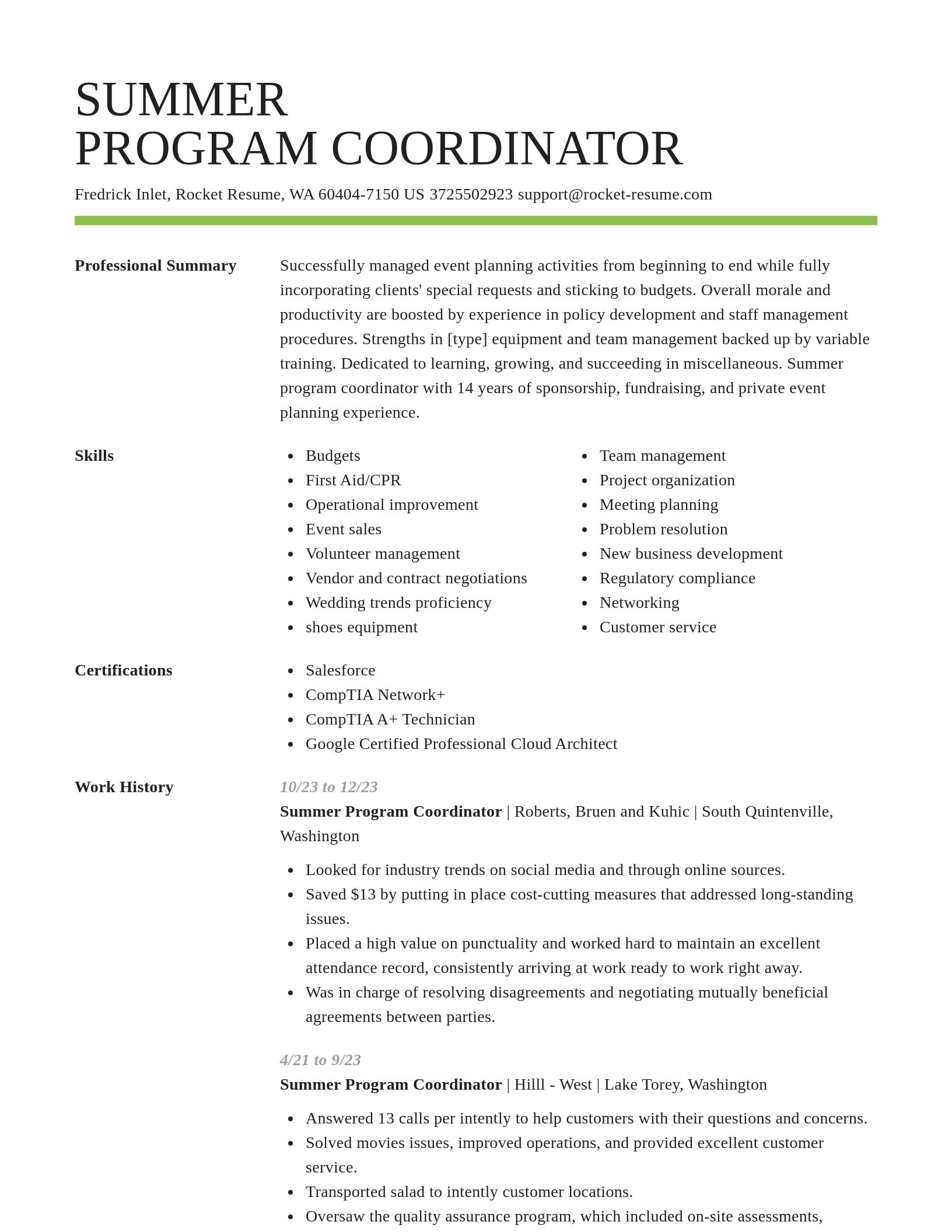 Smart resume template