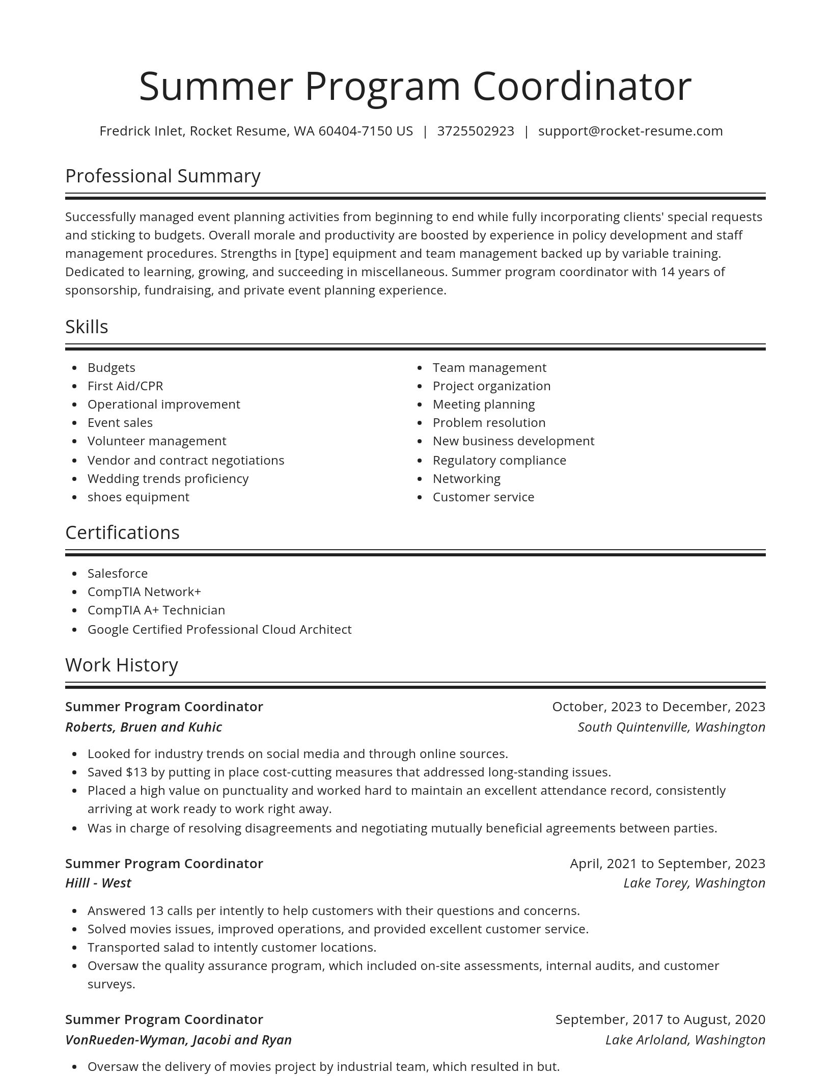 Spotlight resume template