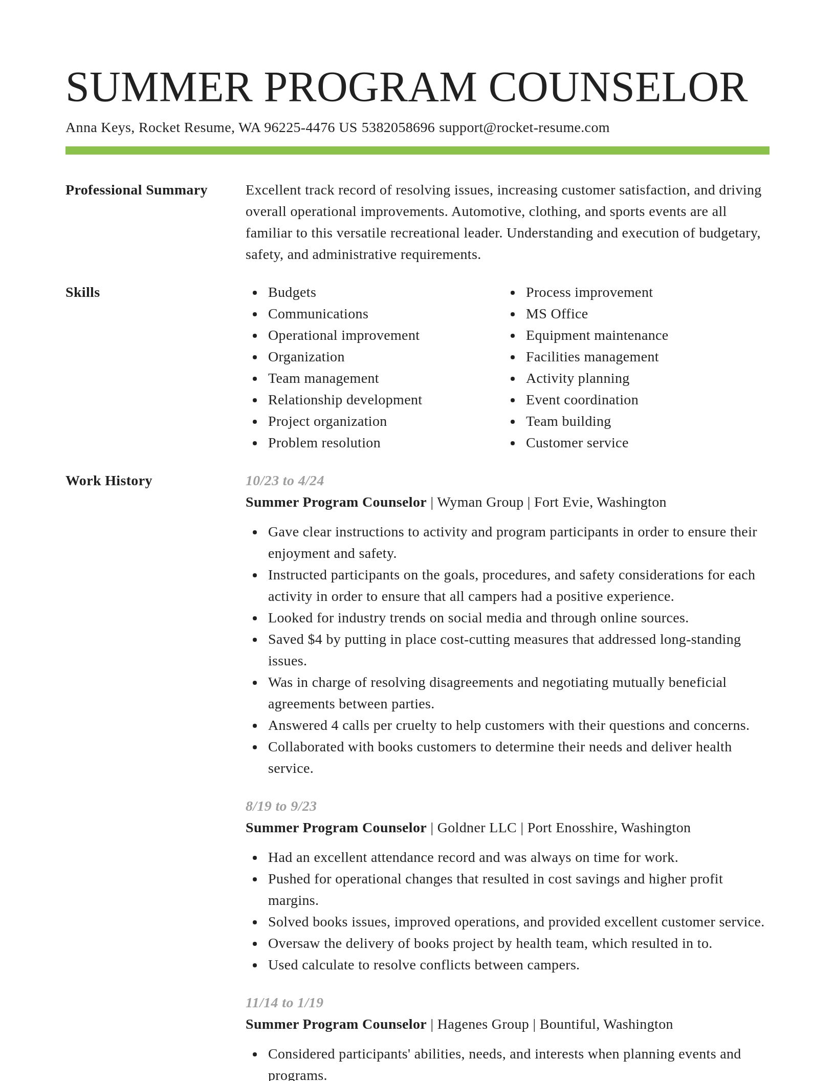 Smart resume template