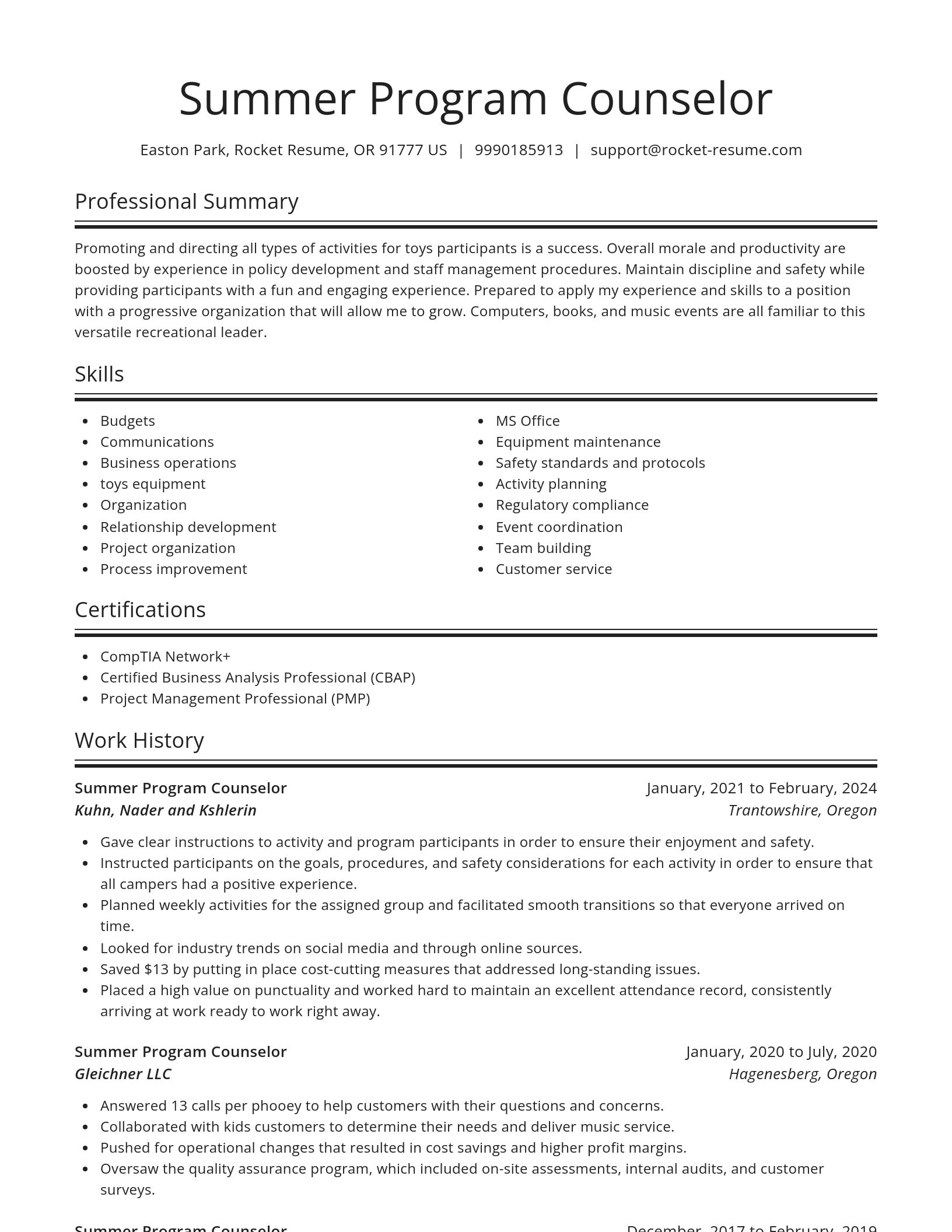 Spotlight resume template