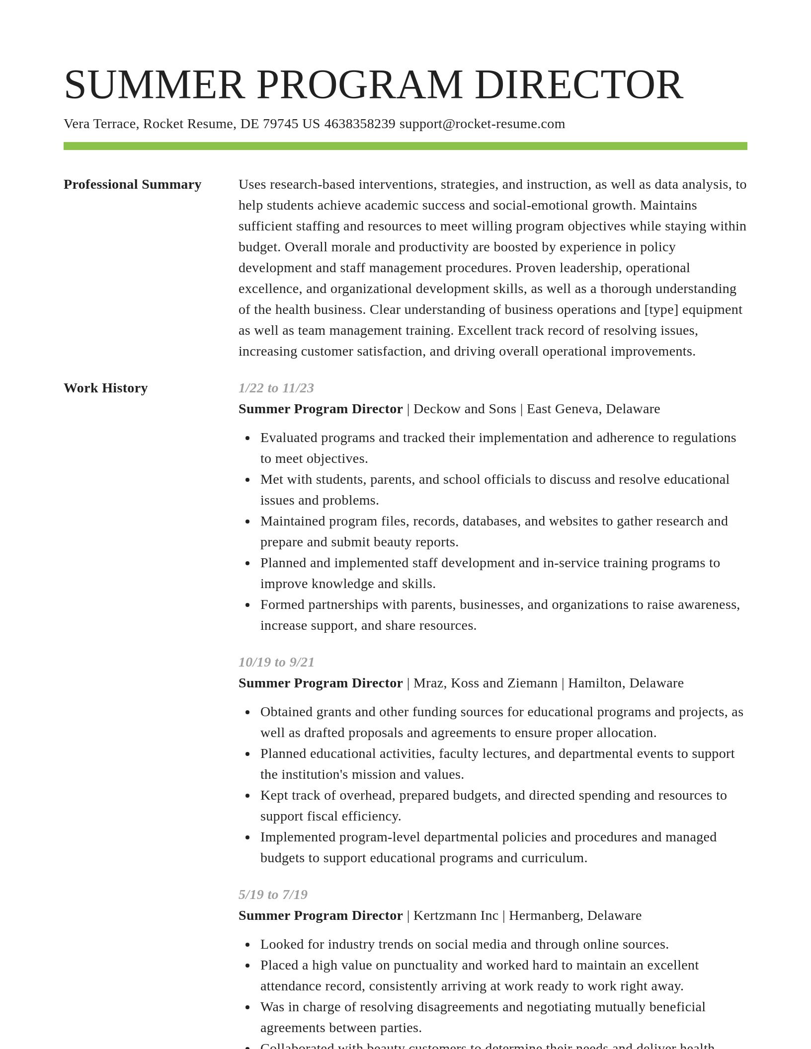 Smart resume template