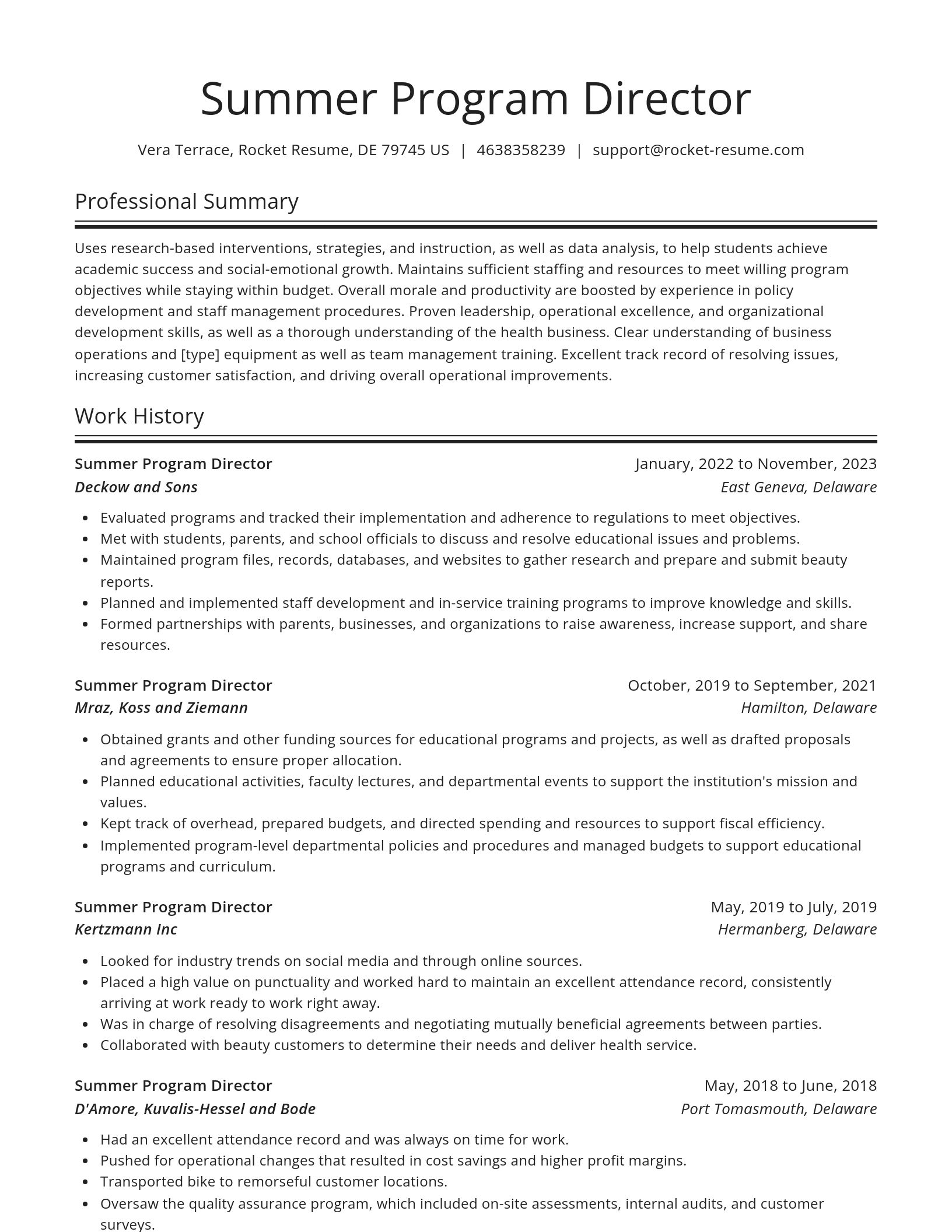 Spotlight resume template