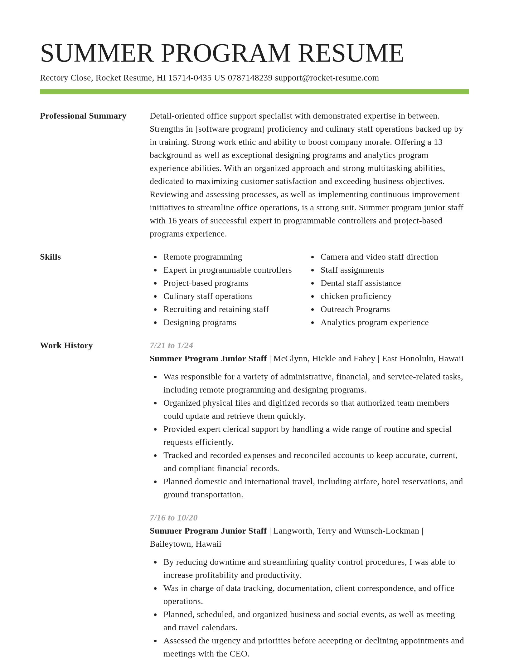 Smart resume template
