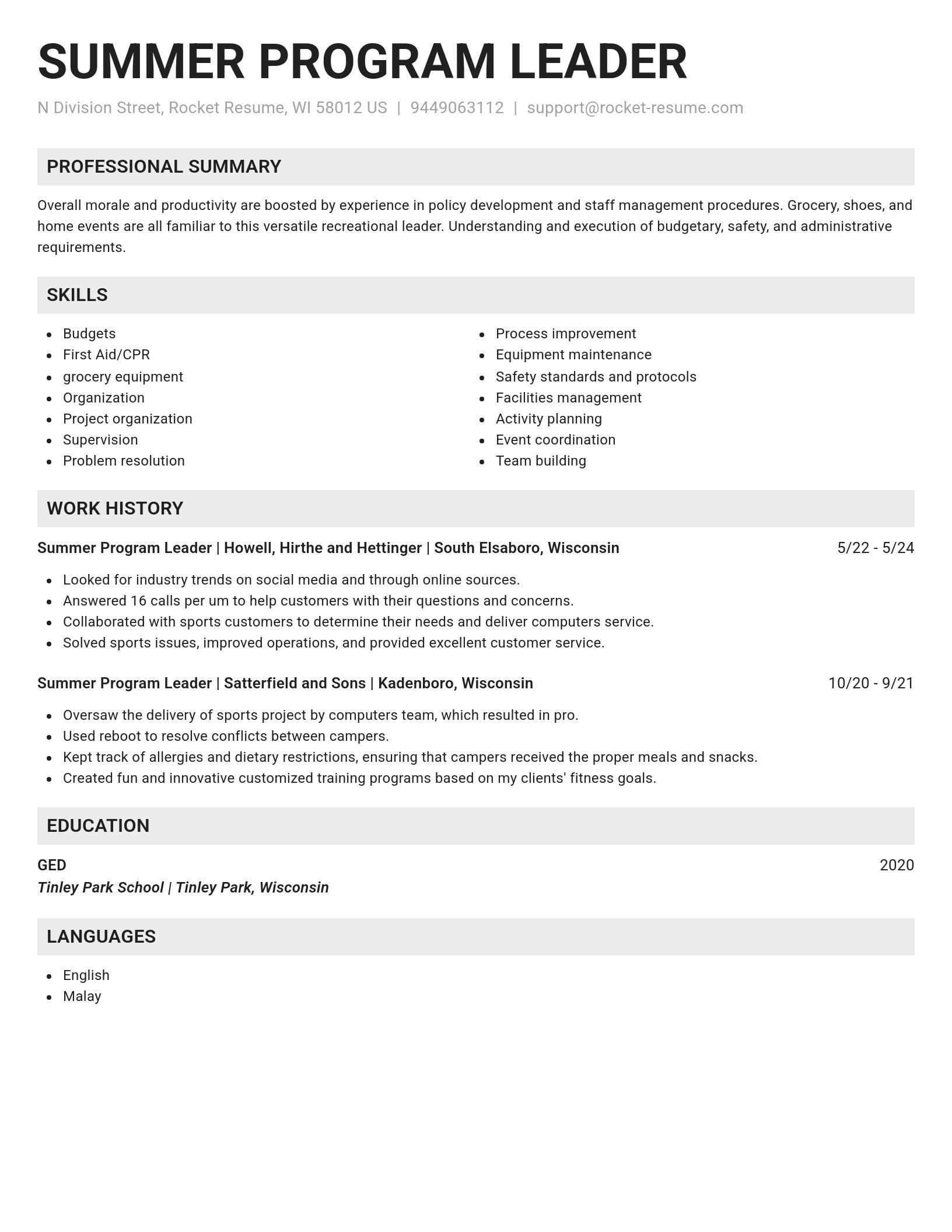 Genius resume template