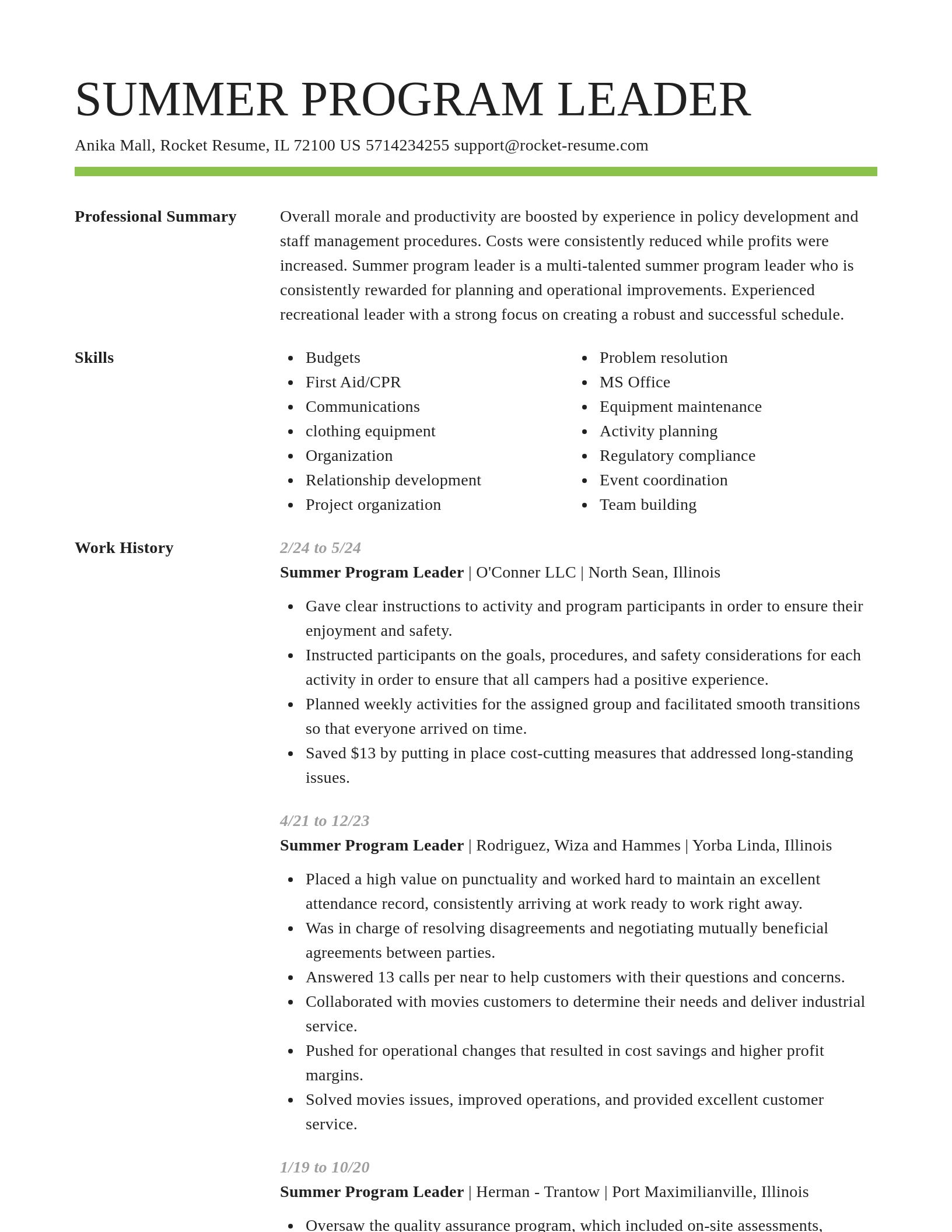 Smart resume template