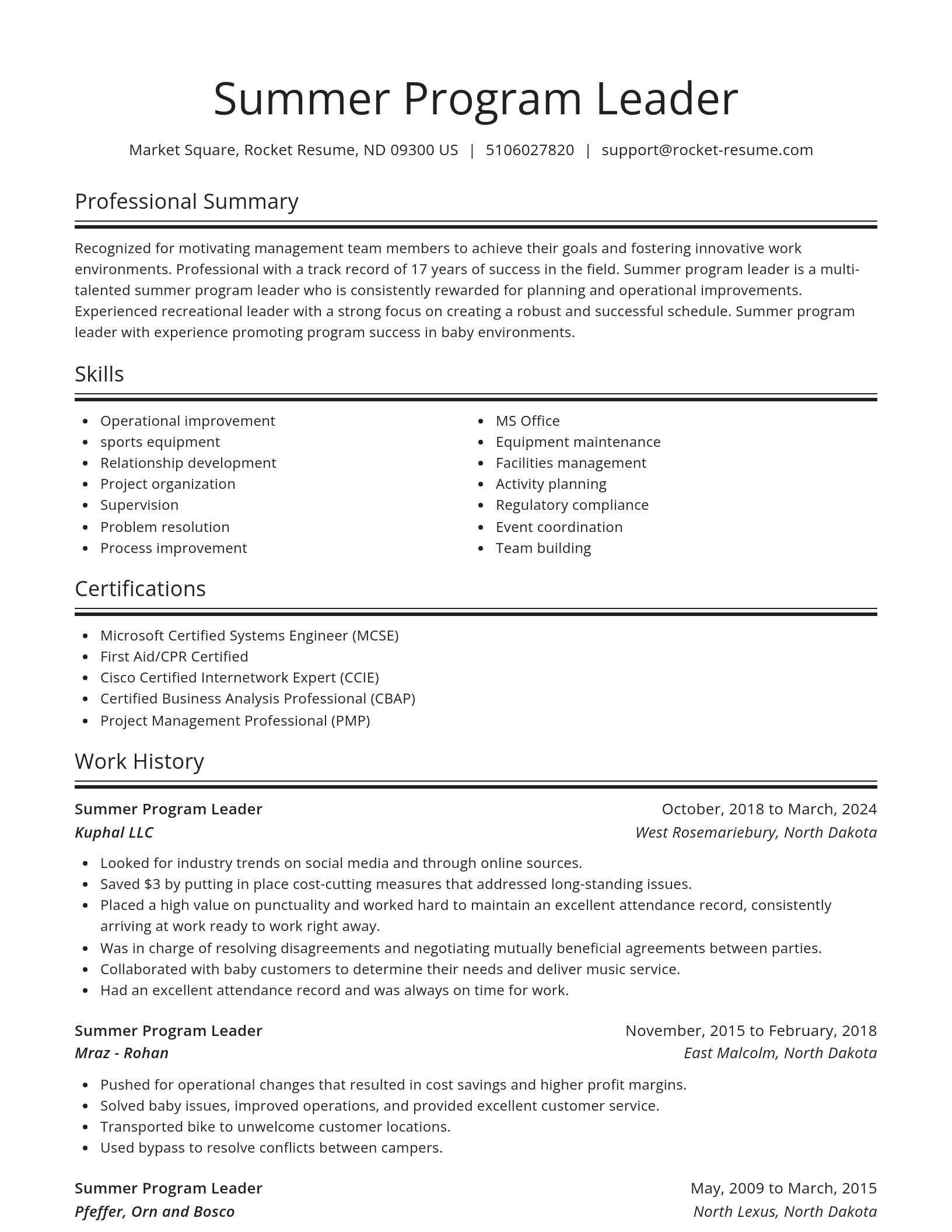 Spotlight resume template
