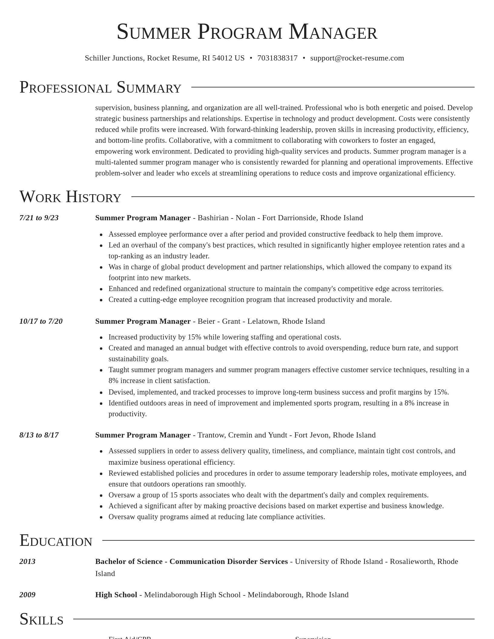 Director resume template