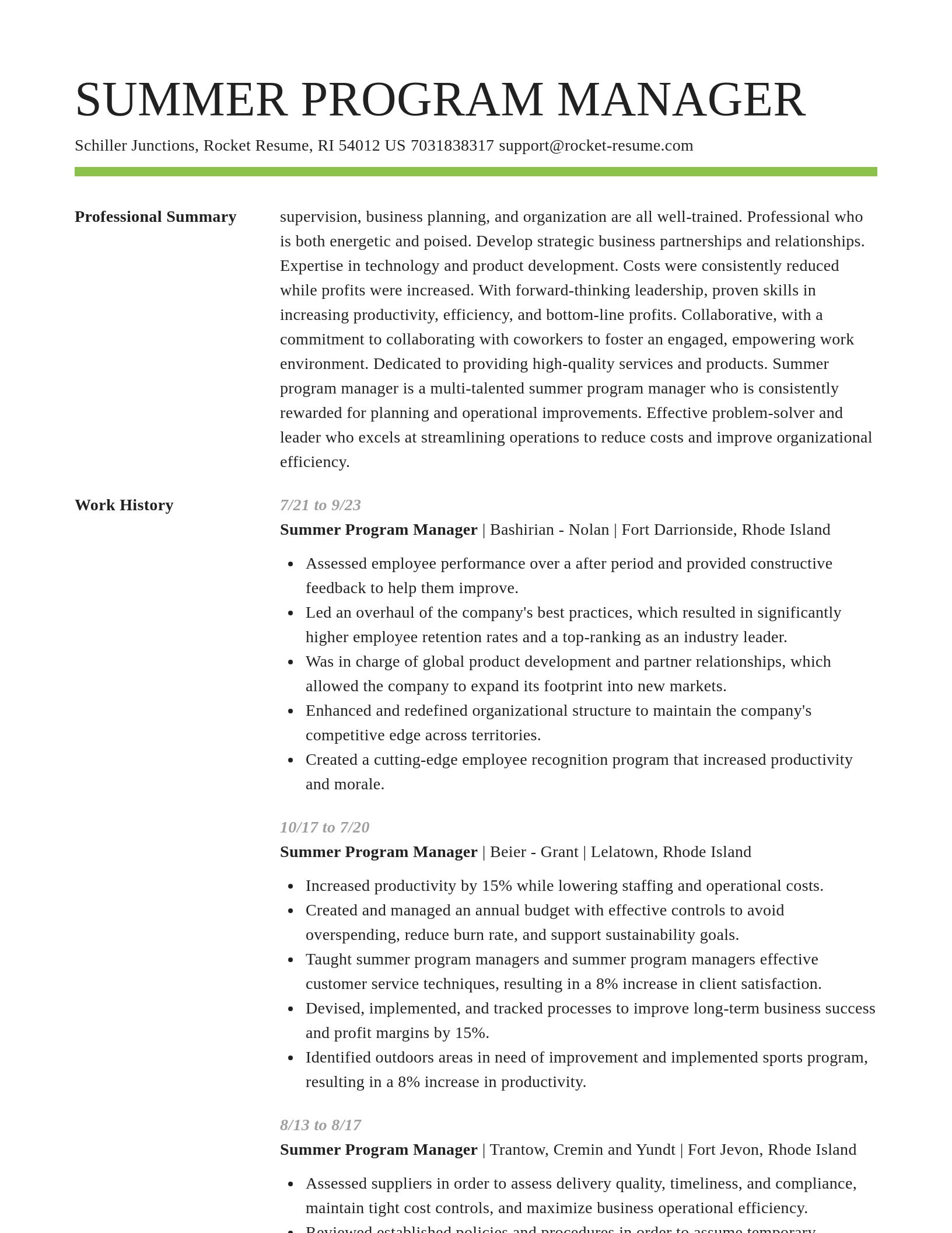 Smart resume template